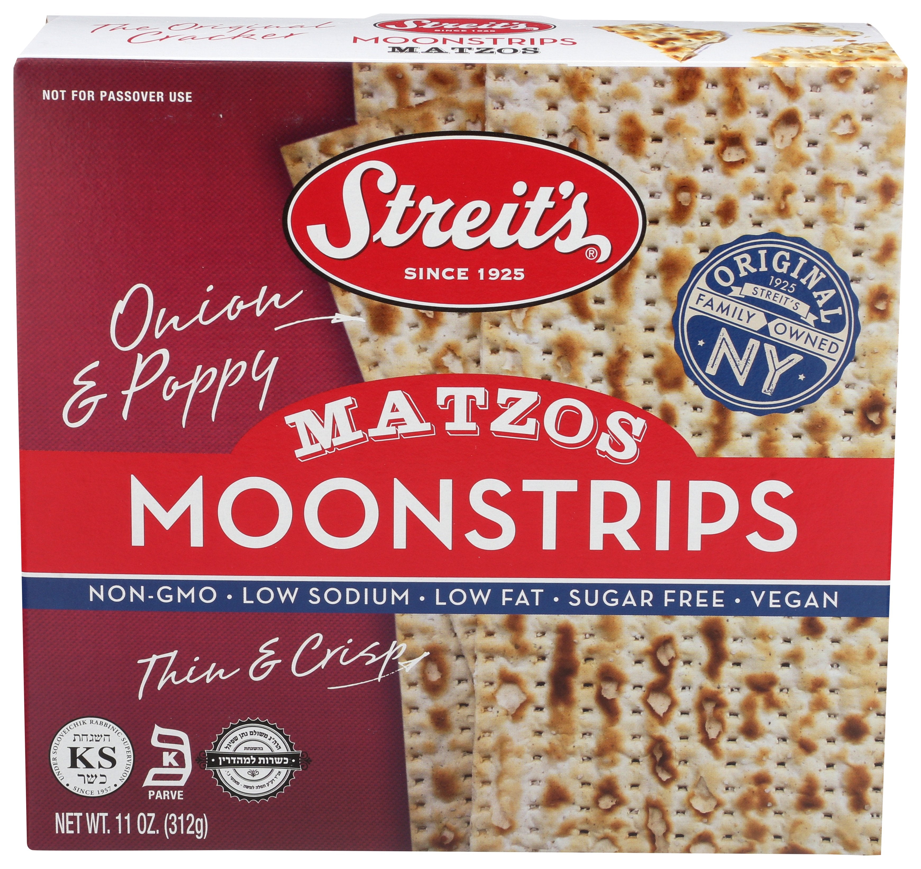 STREITS MATZO MOONSTRIP - Case of 12