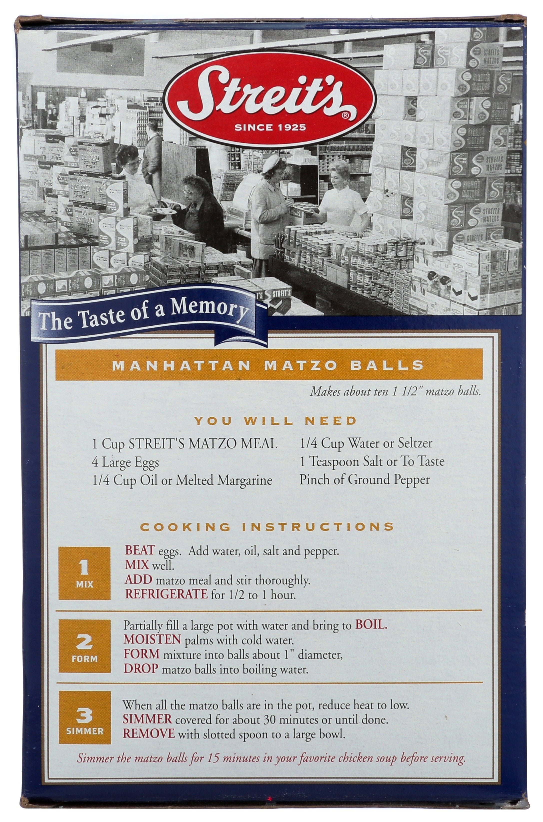STREITS MATZO MEAL - Case of 18