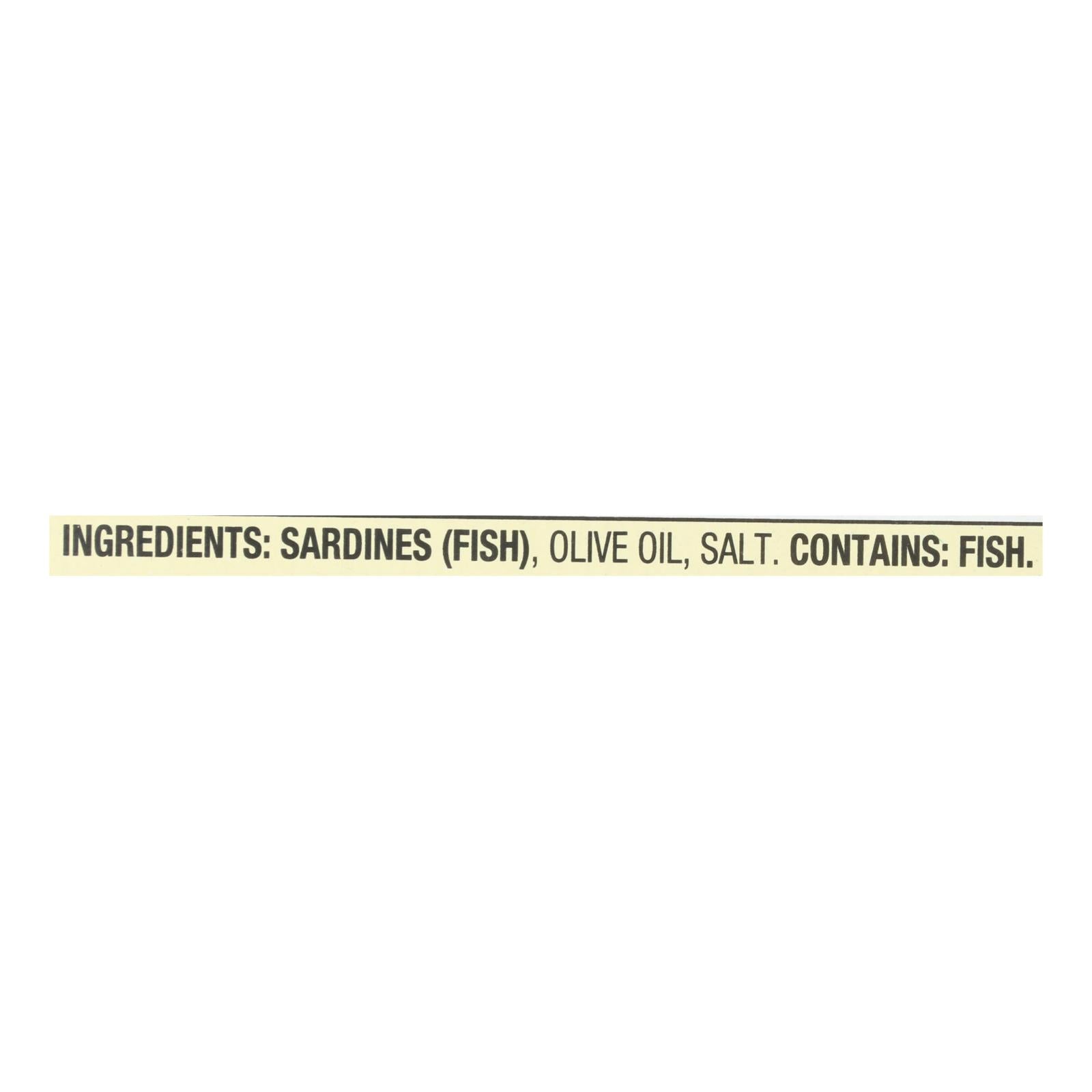 Season Brand Sardines in Pure Olive Oil - Salt Added - Case of 12 - 4.375 oz.