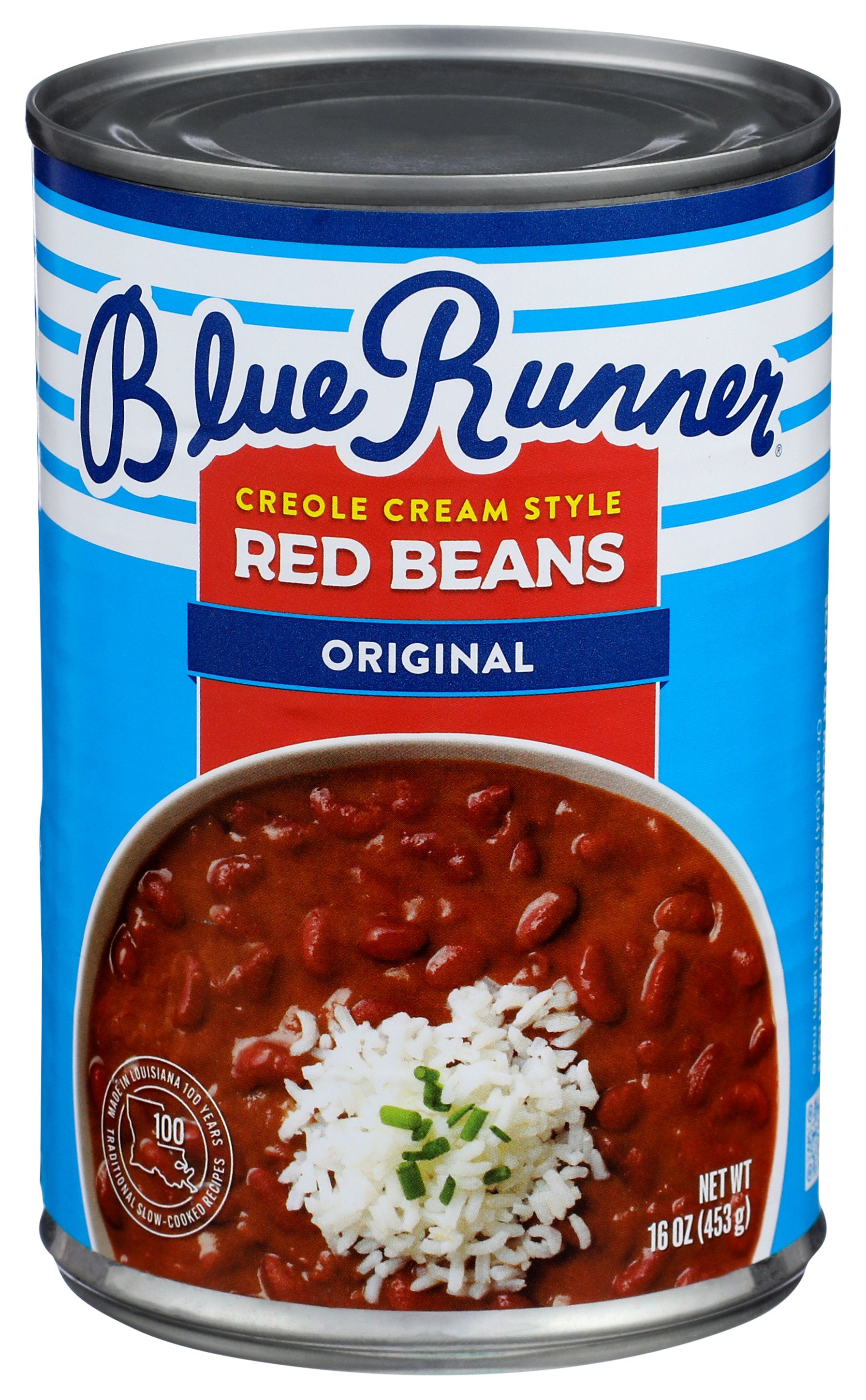 BLUE RUNNER BEAN RED CREAM STYLE - Case of 12 [BLUE RUNNER - RED BEANS - ORIGINAL - CREOLE CREAM STYLE - 16 OUNCE - 16 OZ]