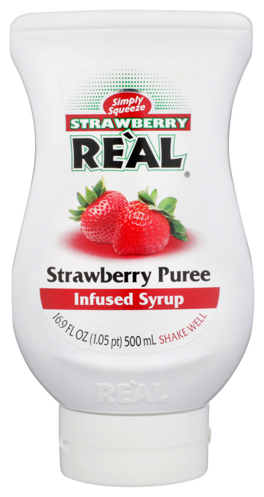 Real Infused Exotics Strawberry Syrup - Case of 6 - 16.9 fl oz.
