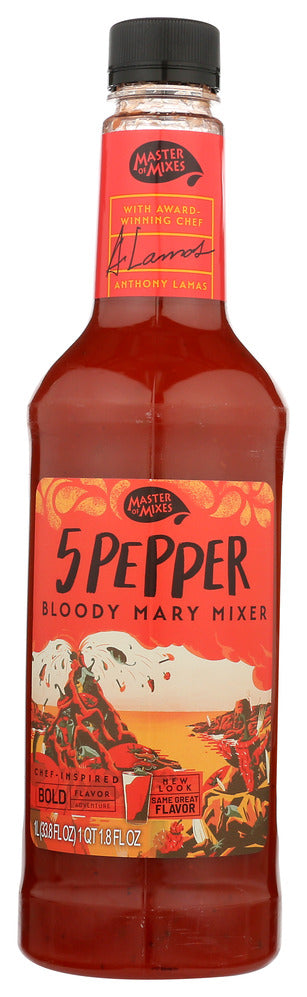 Master of Mixes Bloody Mary Mix 5 Pepper - Case of 6 - 33.8 fl oz.