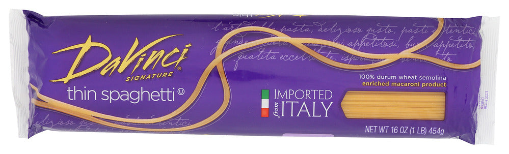 DaVinci Pasta Spaghetti Thin - Case of 20 - 16 oz