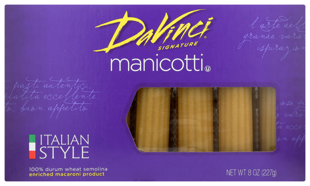 DaVinci Pasta Cannelloni-Manicotti - Case of 12 - 8 oz