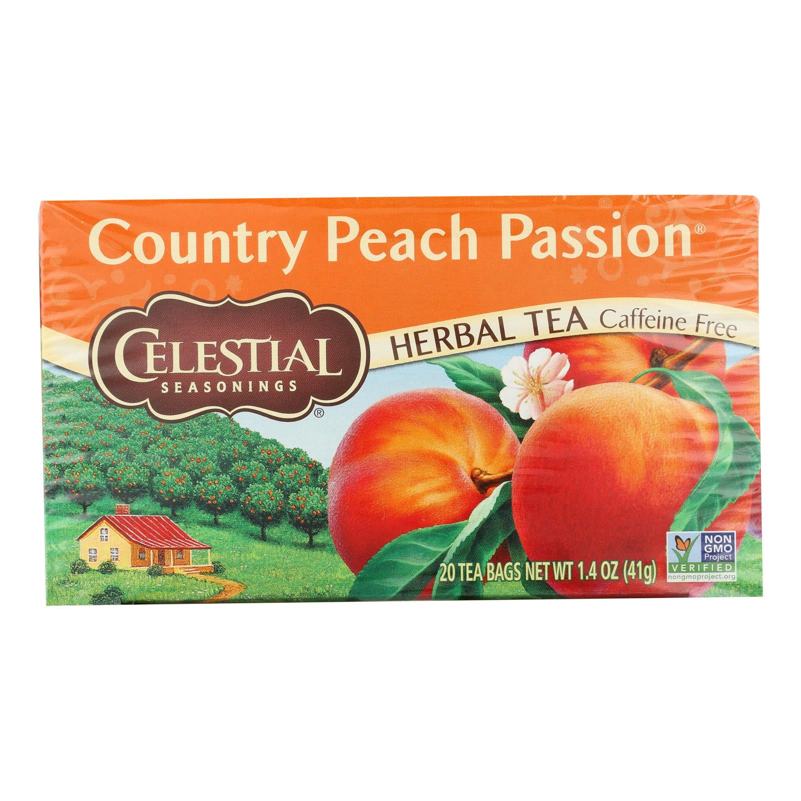 Celestial Seasonings Herbal Tea Caffeine Free Country Peach Passion - 20 Tea Bags - Case Of 6
