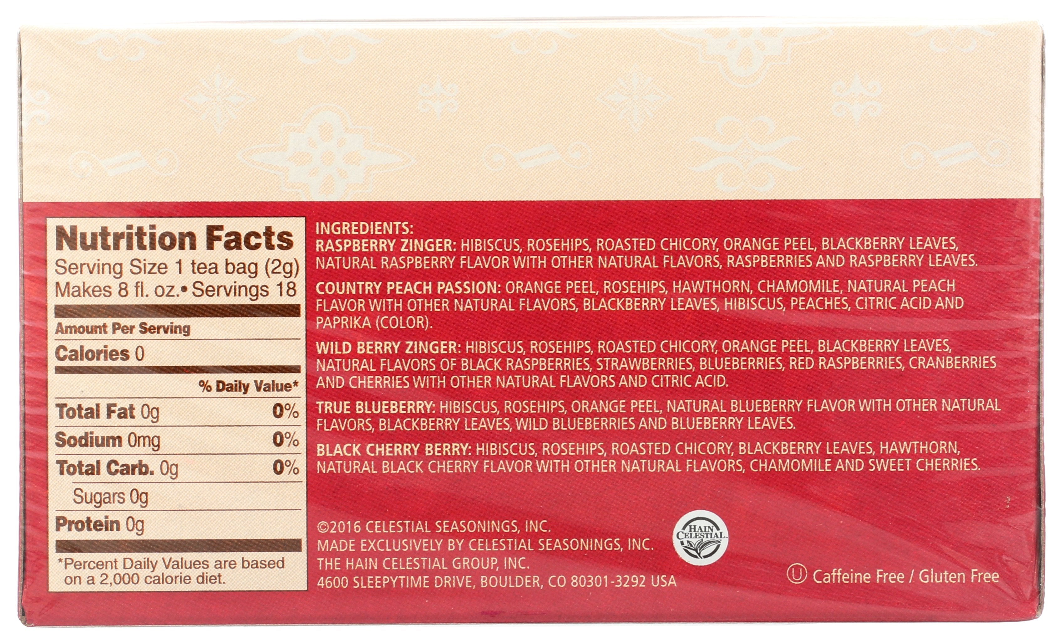 CELESTIAL SEASONINGS TEA HERB FRUIT SAMPLER