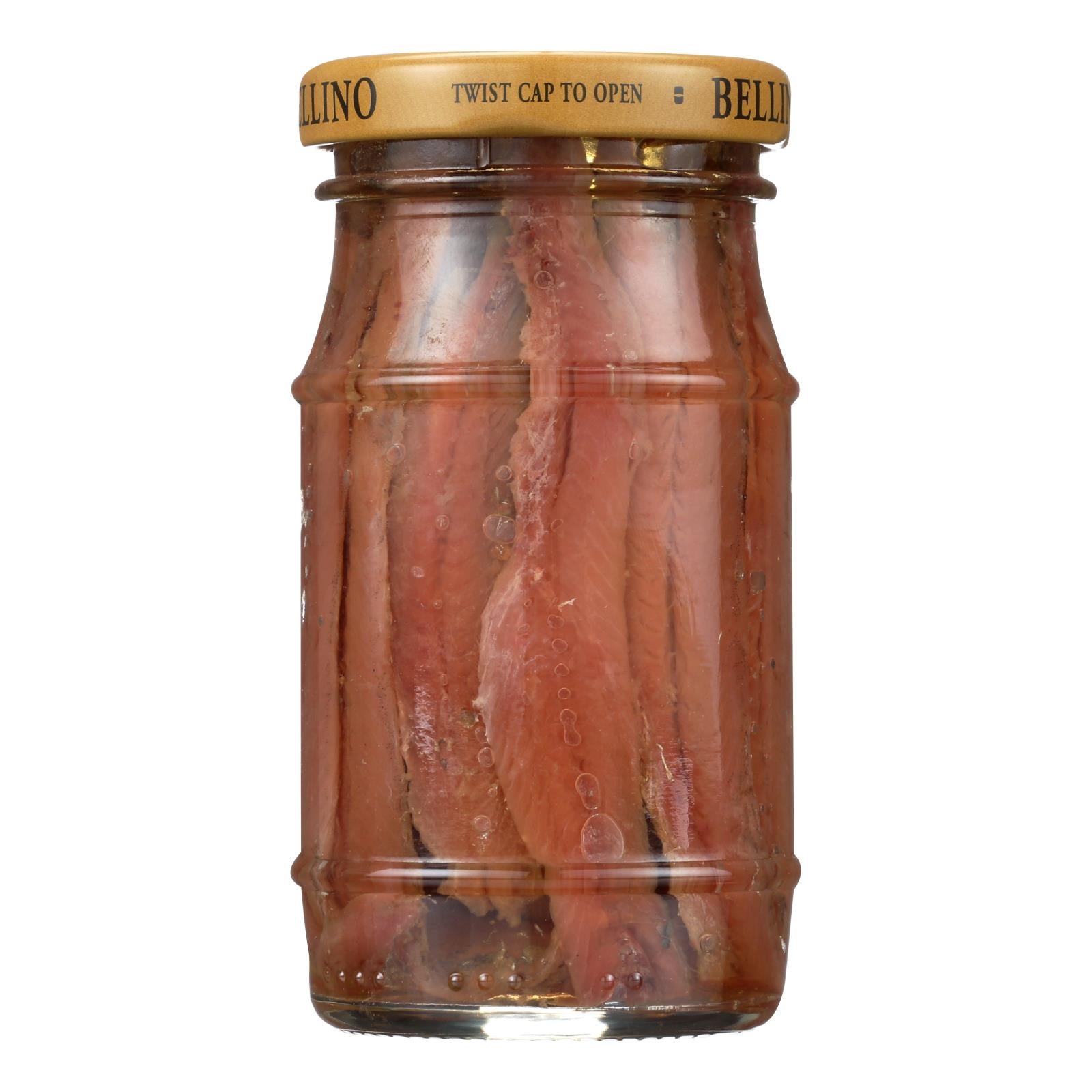 Bellino Anchovies - Oil - Flat - Case Of 12 - 4.25 Oz