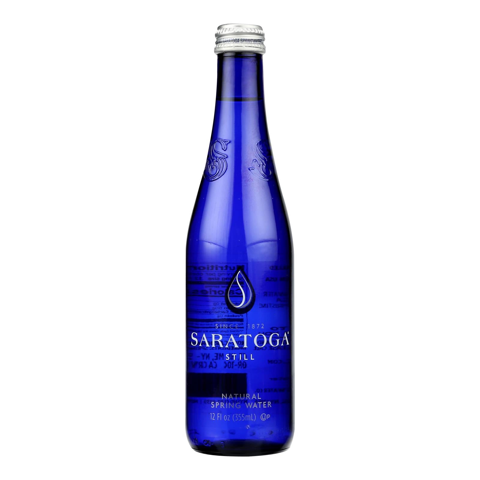 Saratoga Natural Still Spring Water - Case of 24 - 12 FZ