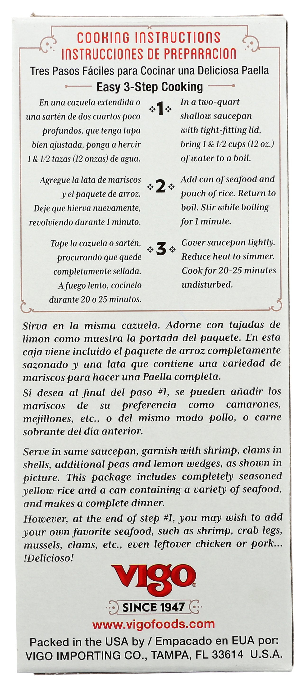 VIGO RICE MIX PAELLA YLLW SEAFD - Case of 12