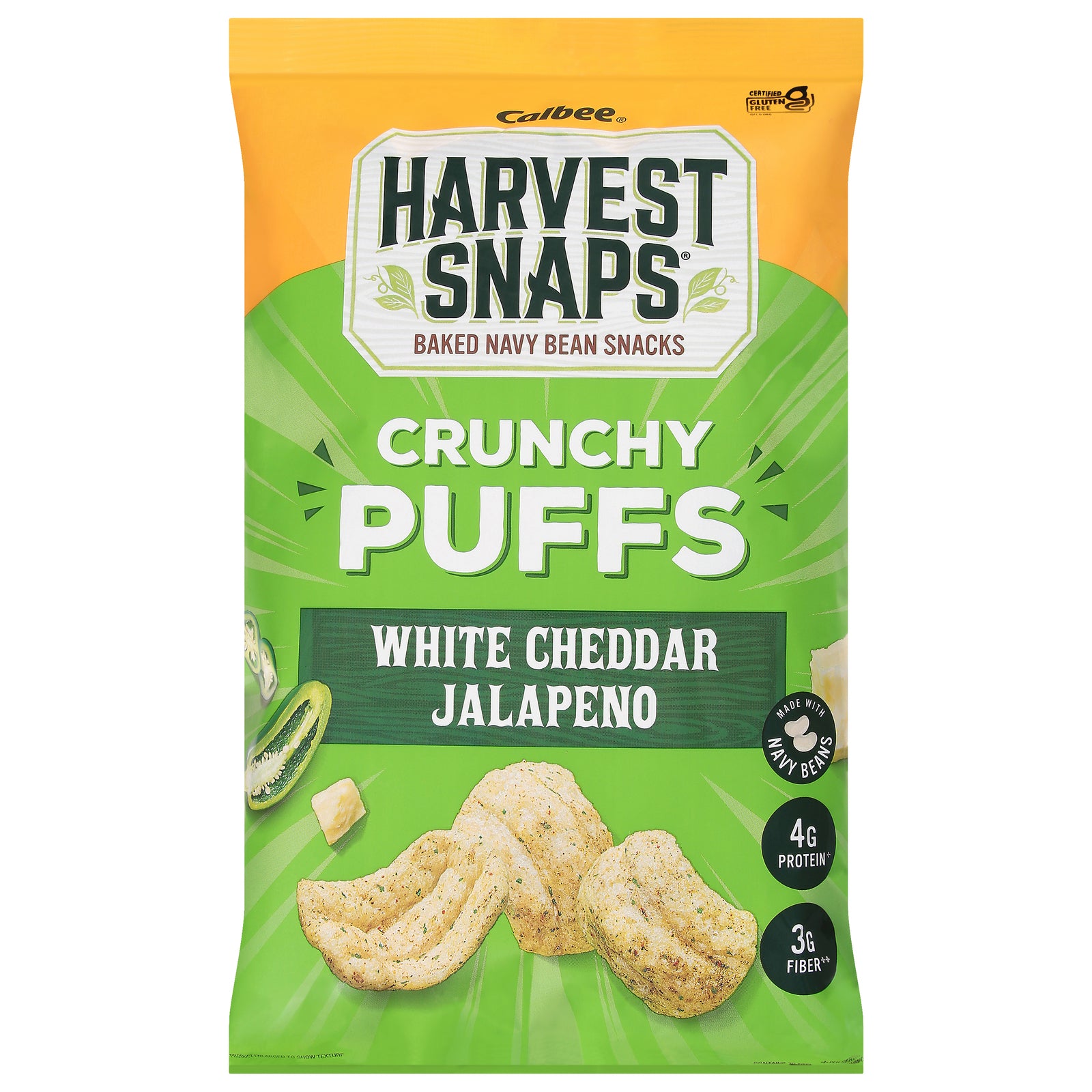 Harvest Snaps - Crnchy Puff Wht Chd Jalap - CS of 6-4.2 OZ