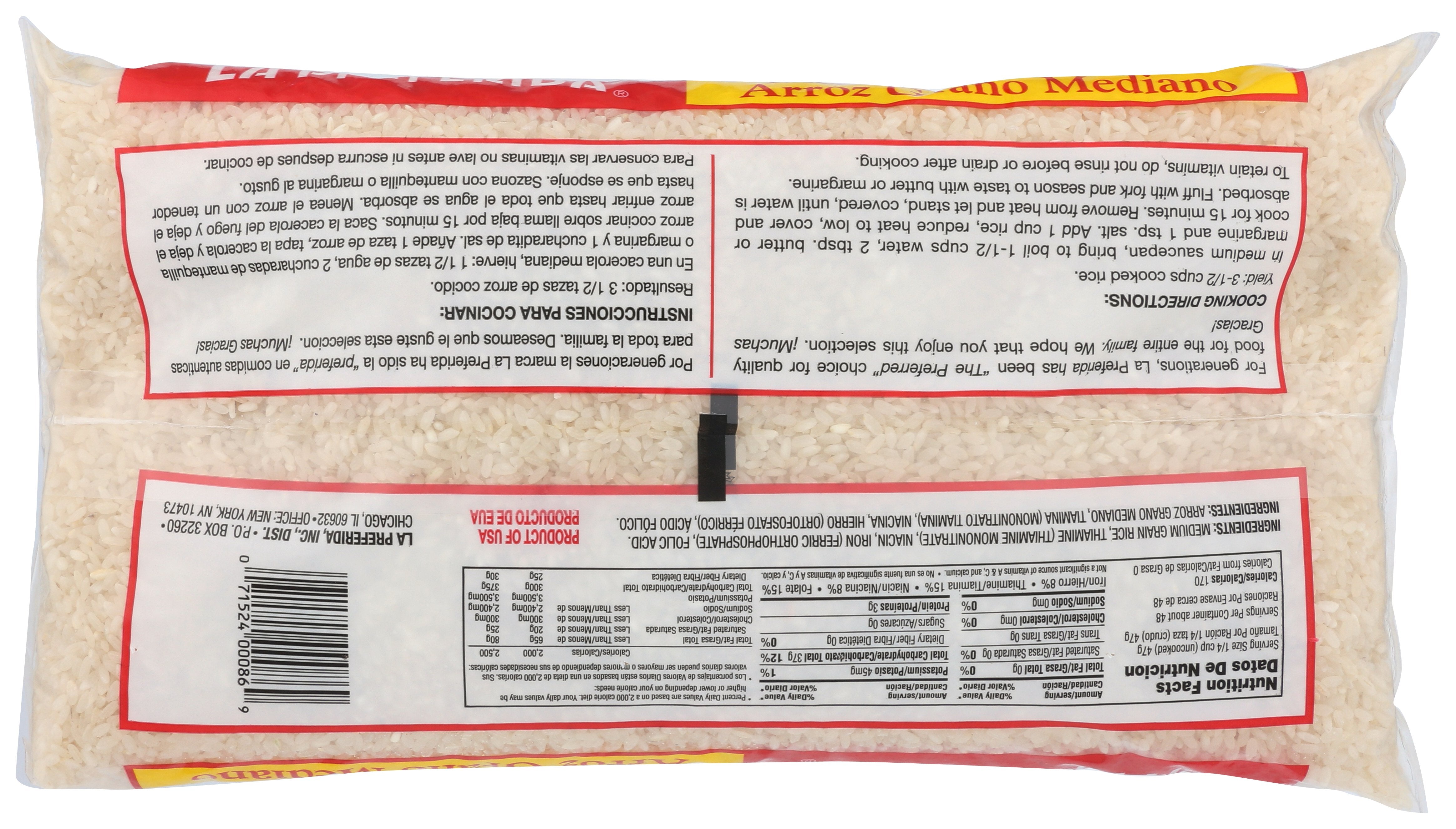LA PREFERIDA RICE MED GRAIN POLY - Case of 6