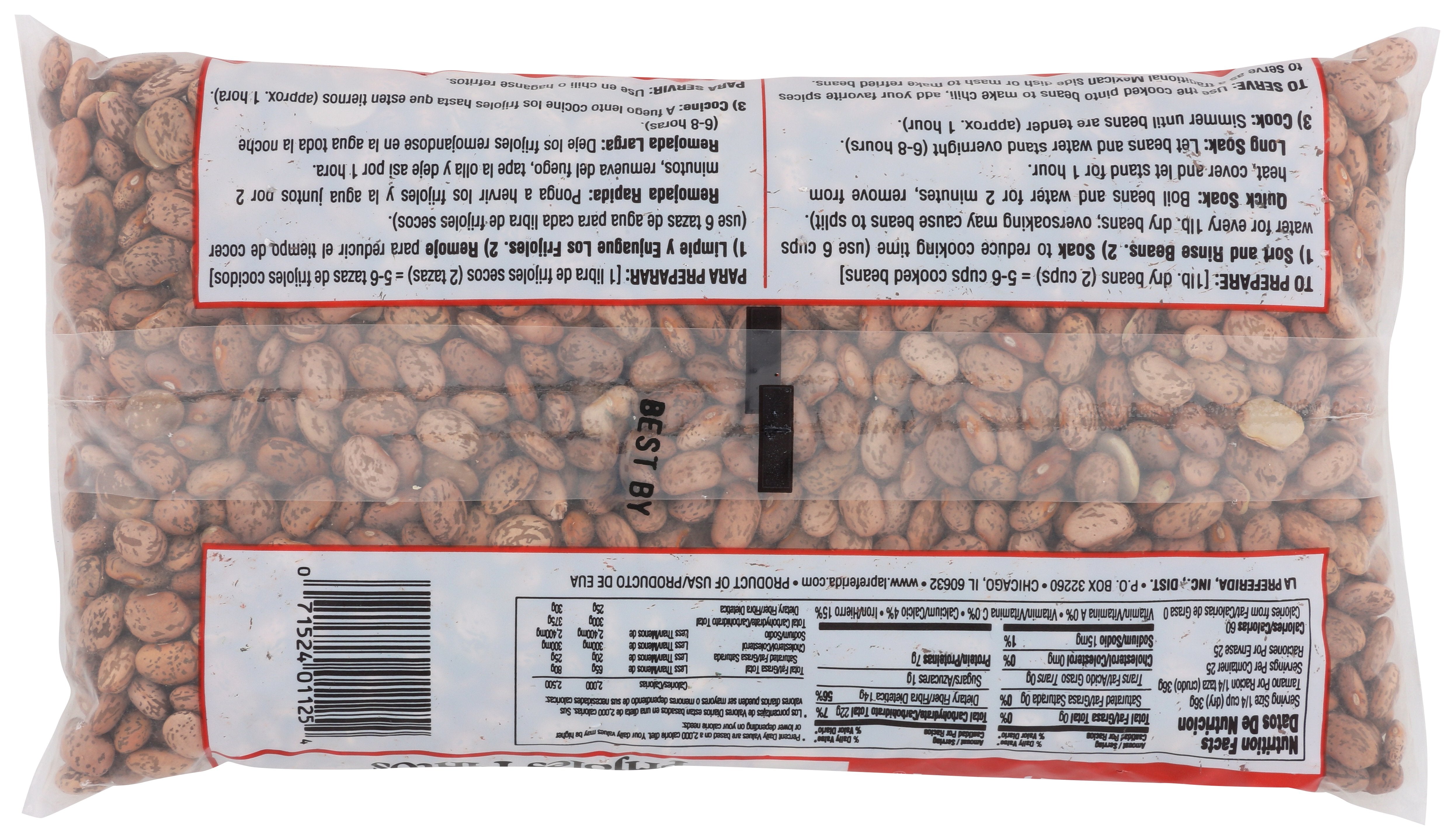 LA PREFERIDA BEAN PINTO POLYBAG - Case of 12
