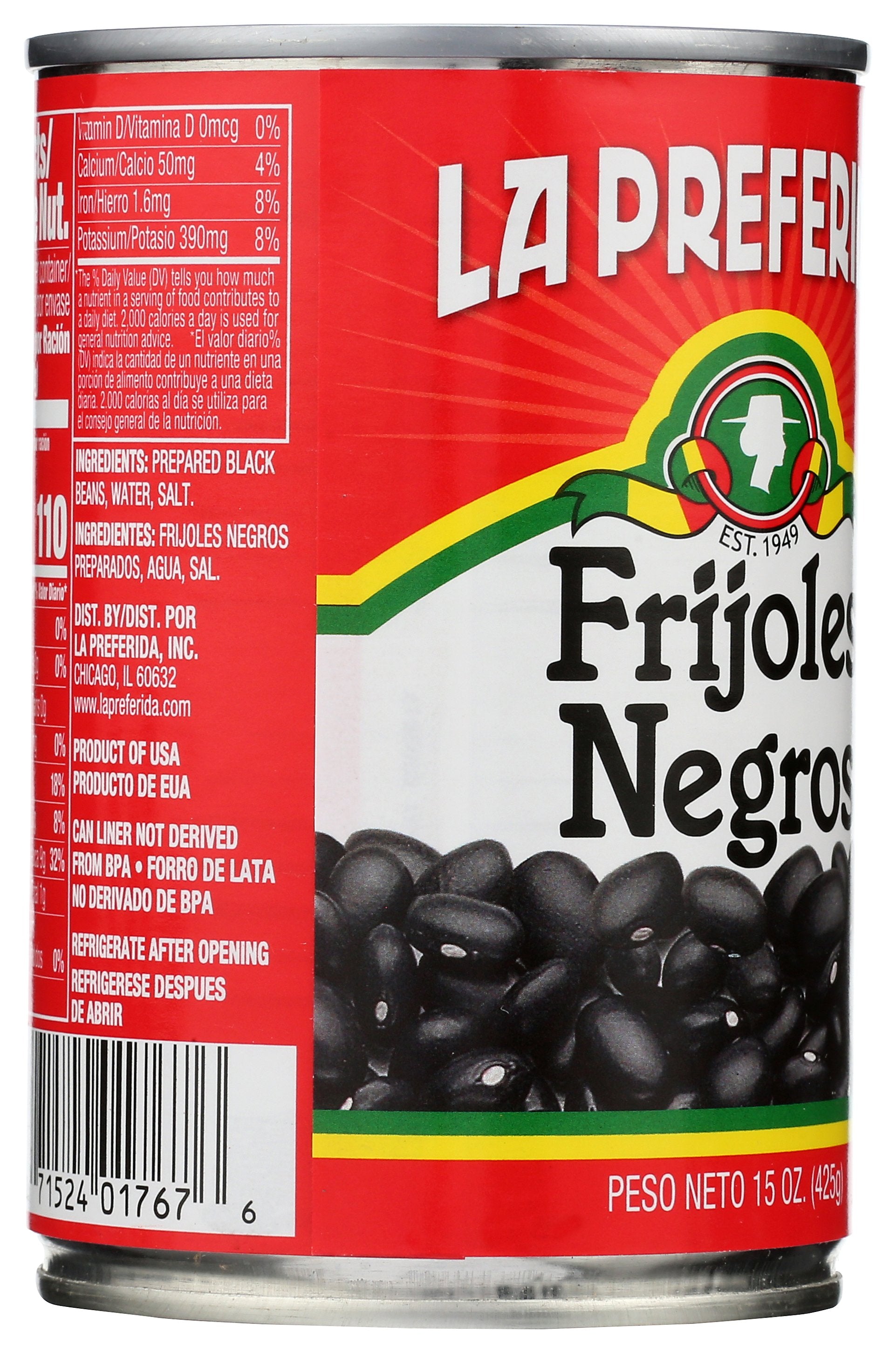LA PREFERIDA BEAN BLACK CANNED - Case of 12
