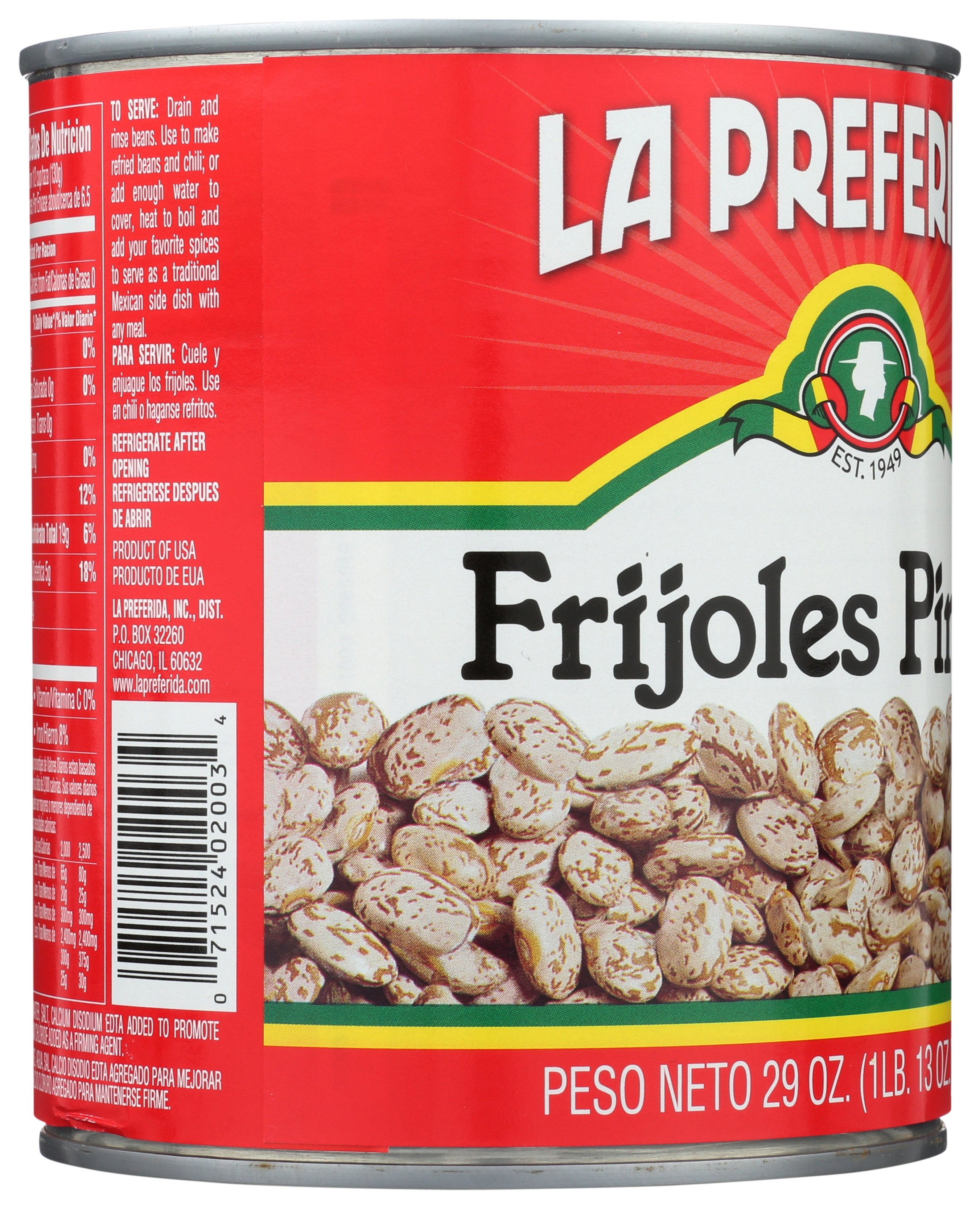LA PREFERIDA BEAN PINTO - Case of 12 [BEAN PINTO - 29 OZ]