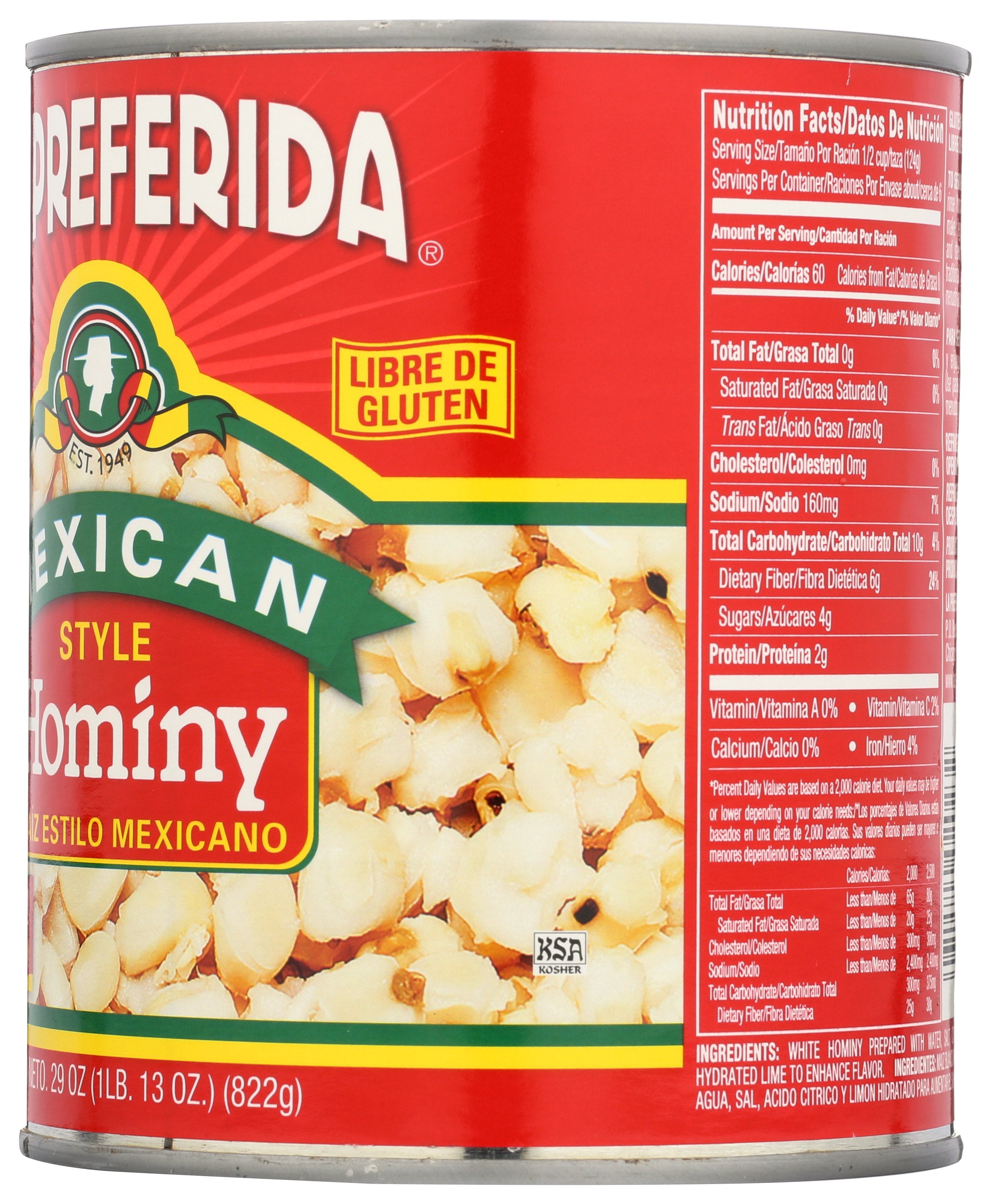 LA PREFERIDA BEAN HOMINY MEXCN STYLE - Case of 12