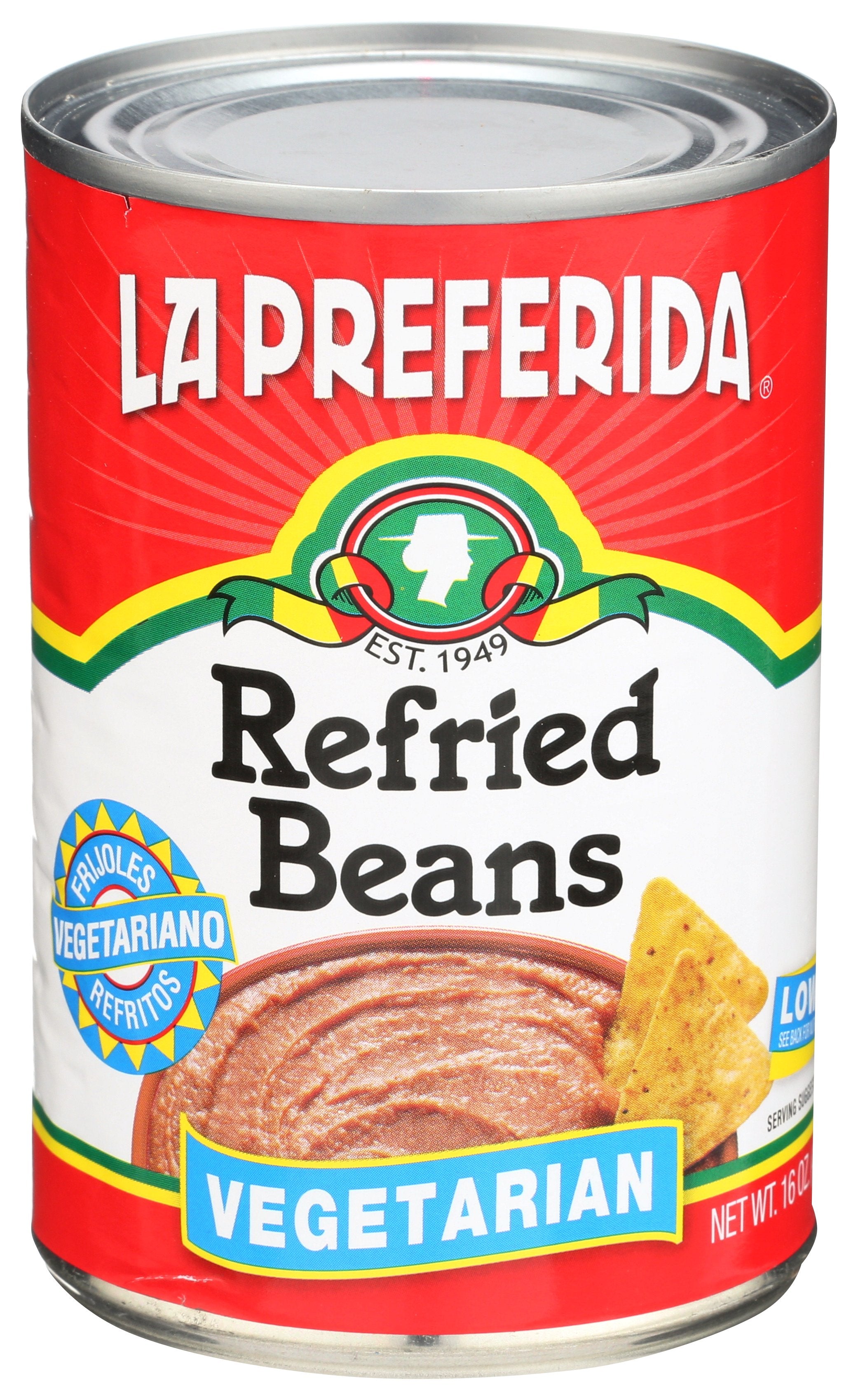LA PREFERIDA BEAN REFRIED VEGETARIAN - Case of 12 [BEANS - 16 OZ]