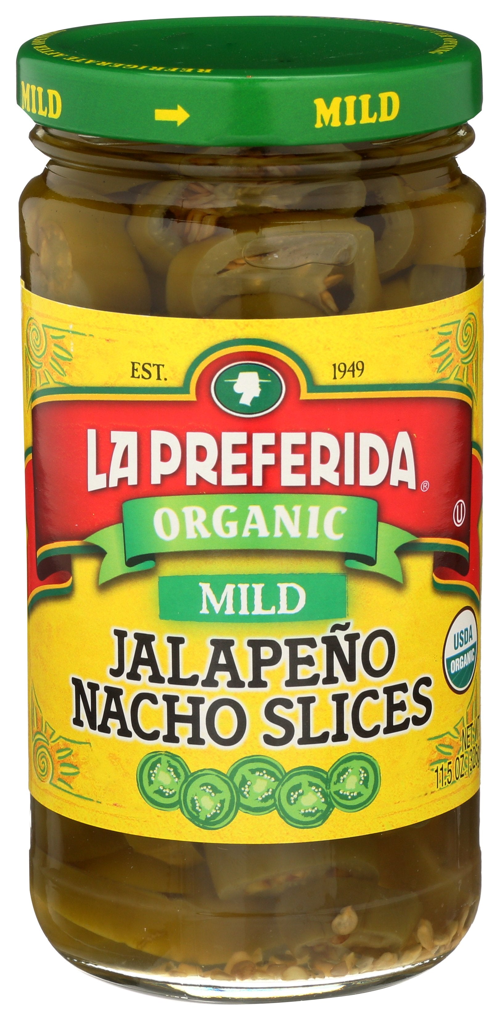 LA PREFERIDA PEPPER JLPNO SLICE MILD ORG - Case of 12
