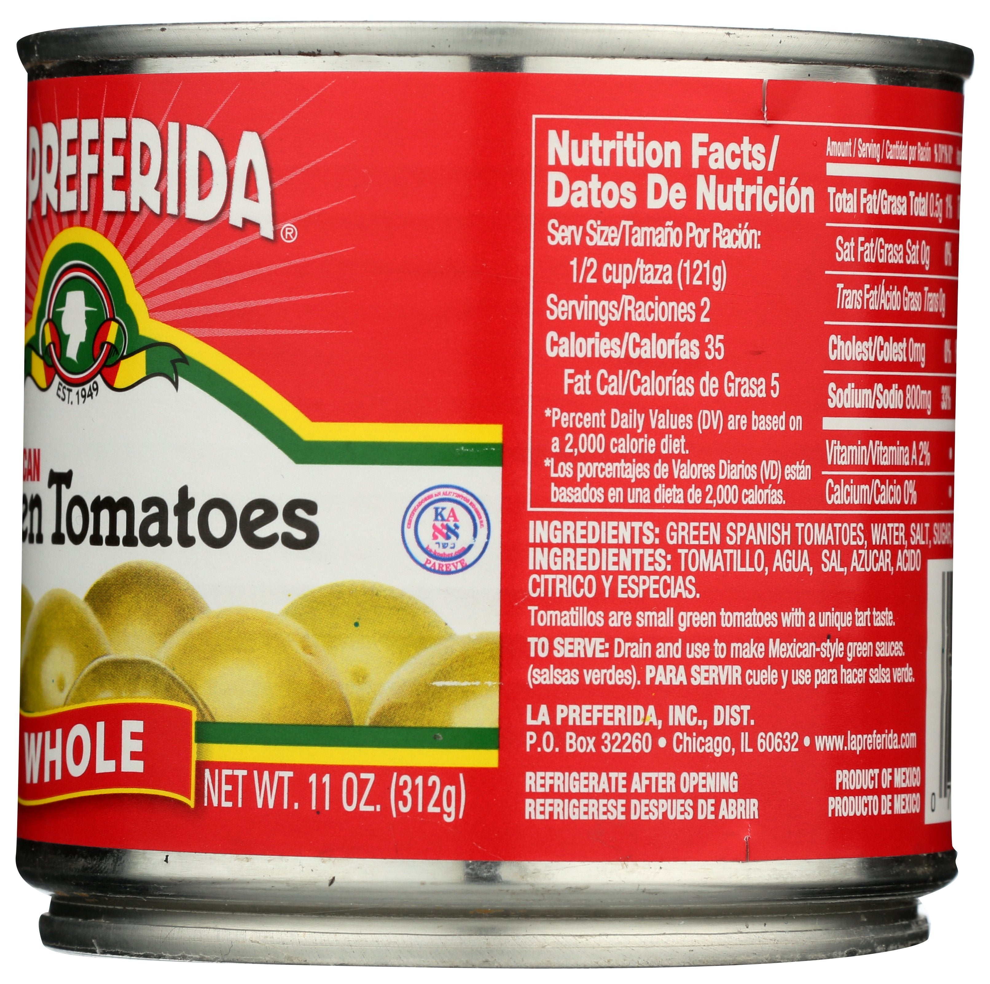 LA PREFERIDA TOMATILLO GREEN - Case of 12