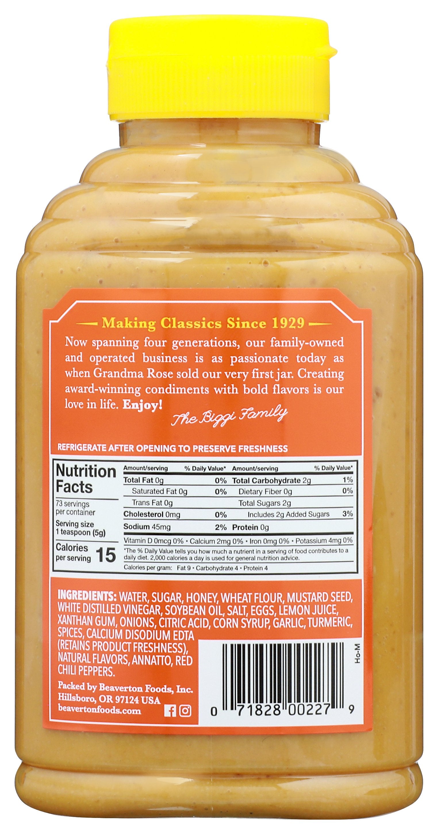 BEAVER MUSTARD SQZ HONEY - Case of 6