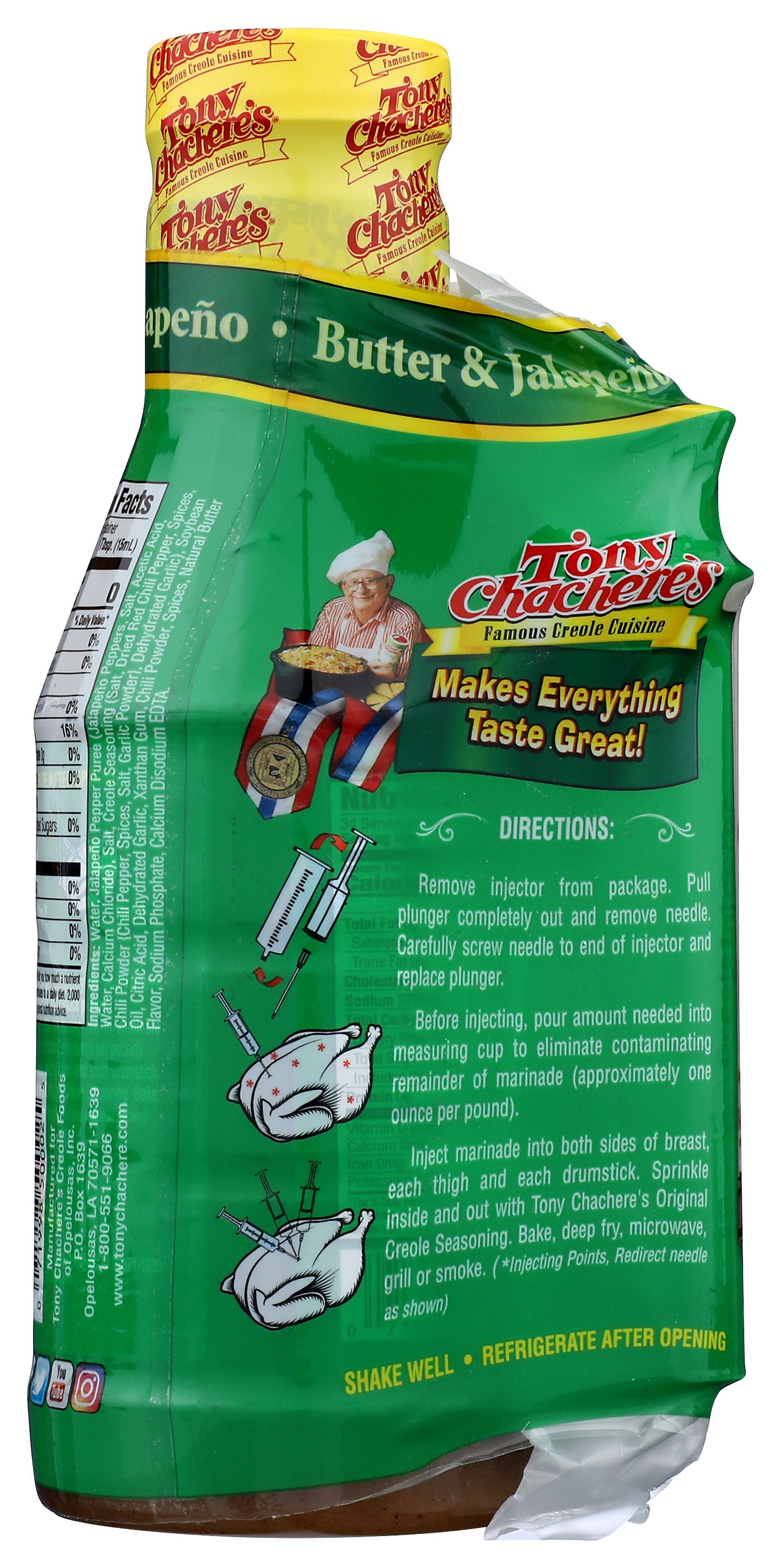 TONY CHACHERES MARINADE & INJ BUTTER JALAPENO - Case of 6