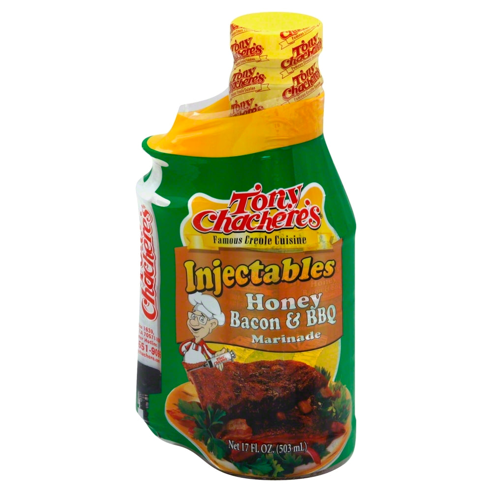 Tony Chachere's Injectable Marinade Honey Bacon & BBQ  - 17 OZ (Case of 6)