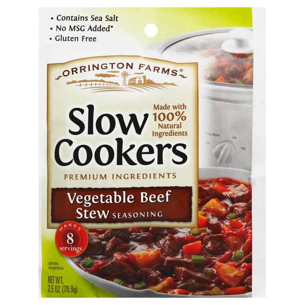Orrington Farms Seasoning Slowcooker Vegetable Beef Stew - Case of 12 - 2.5 oz