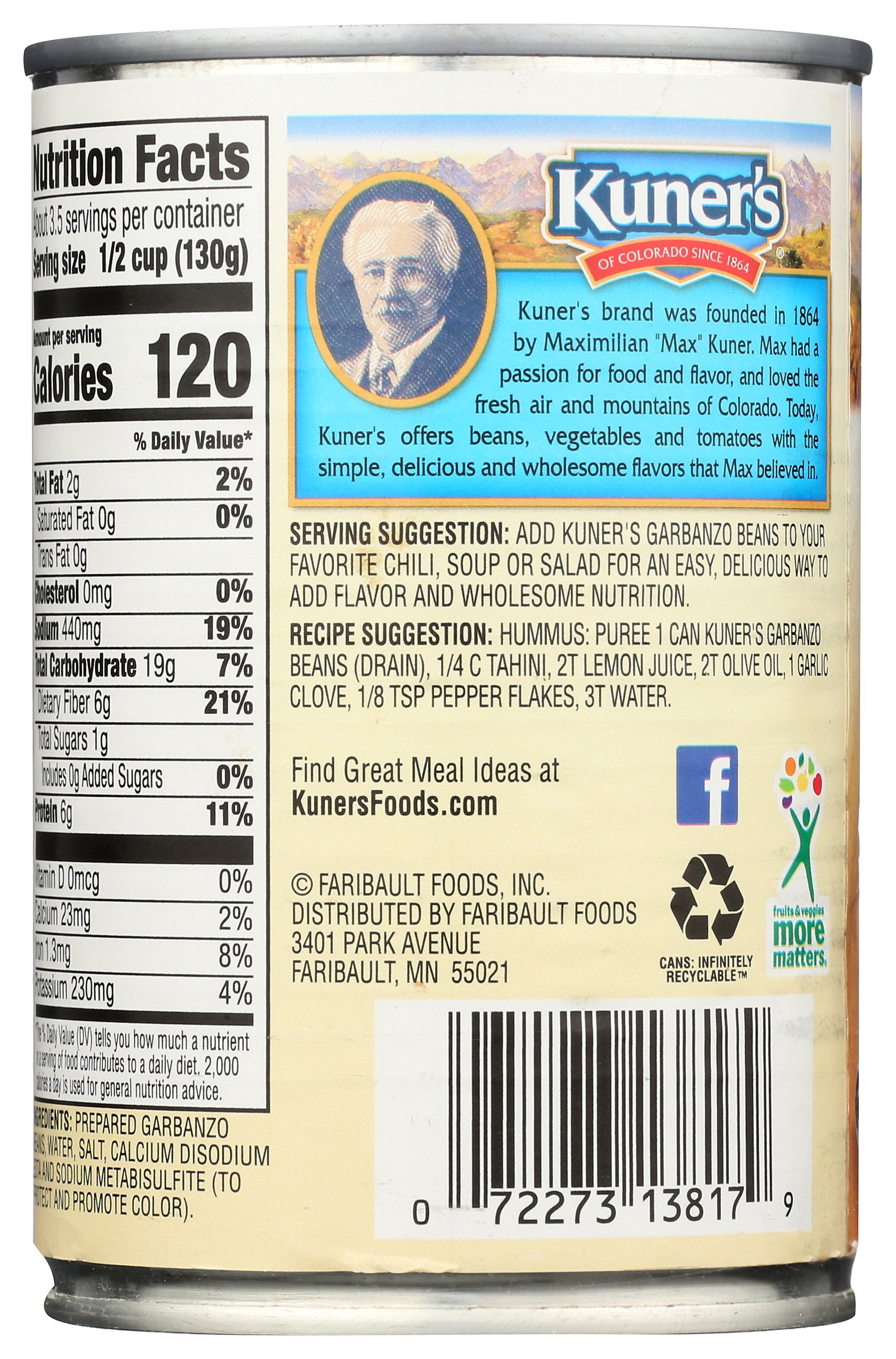 KUNERS BEANS GARBANZO - Case of 12