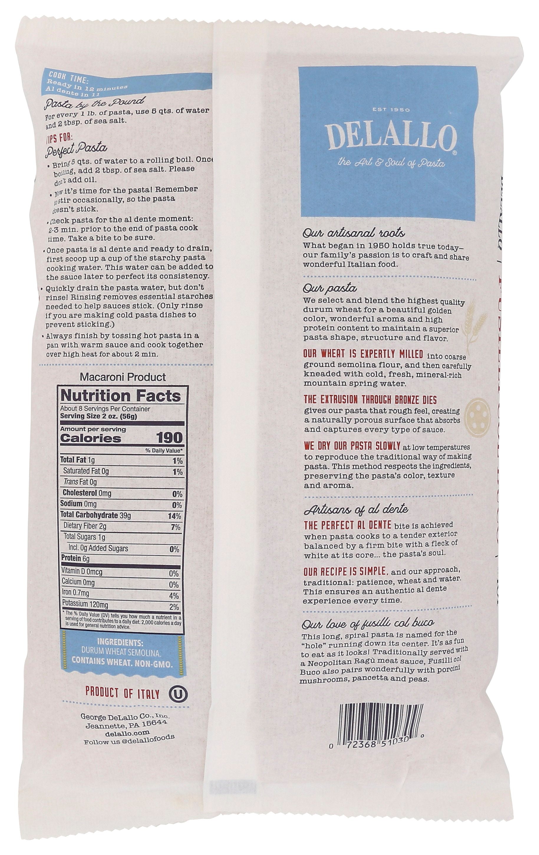 DELALLO FUSILLI COL BUCO #101 - Case of 16