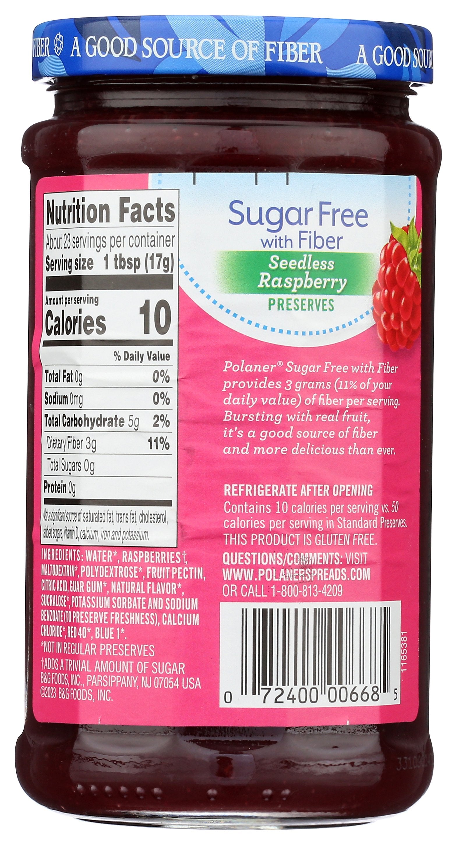 POLANER PRESERVE SF RASPBRY - Case of 12