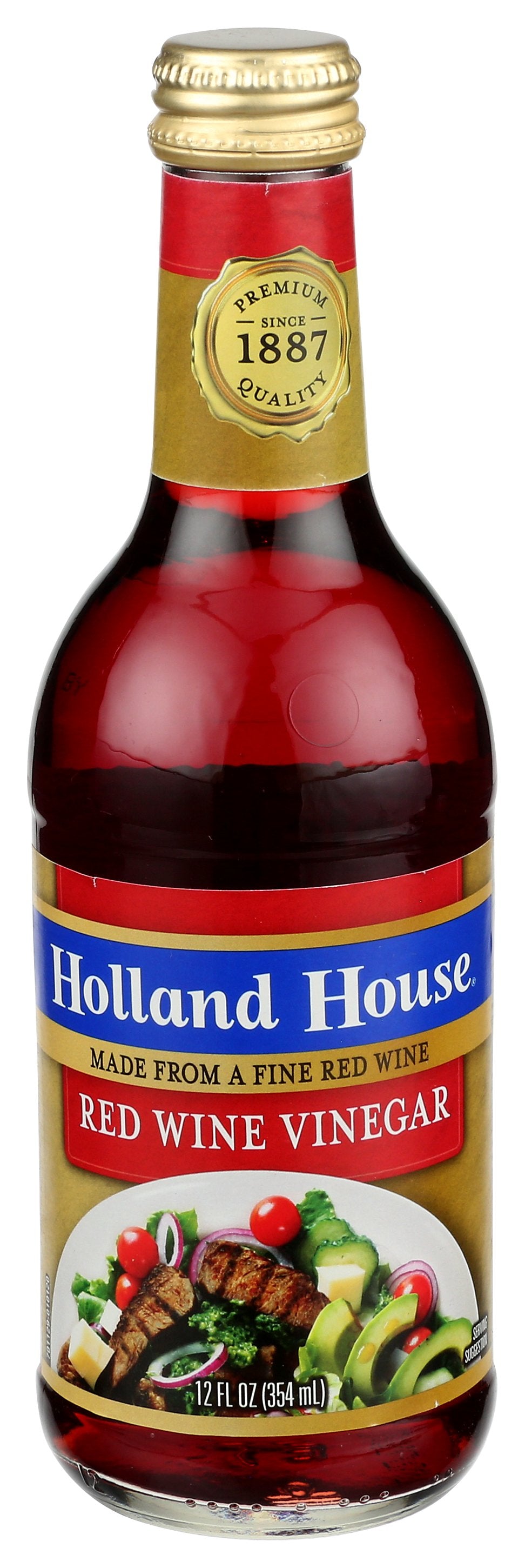 HOLLAND HOUSE VINEGAR WINE RED - Case of 6 [RED WINE VINEGAR - 12 OZ]