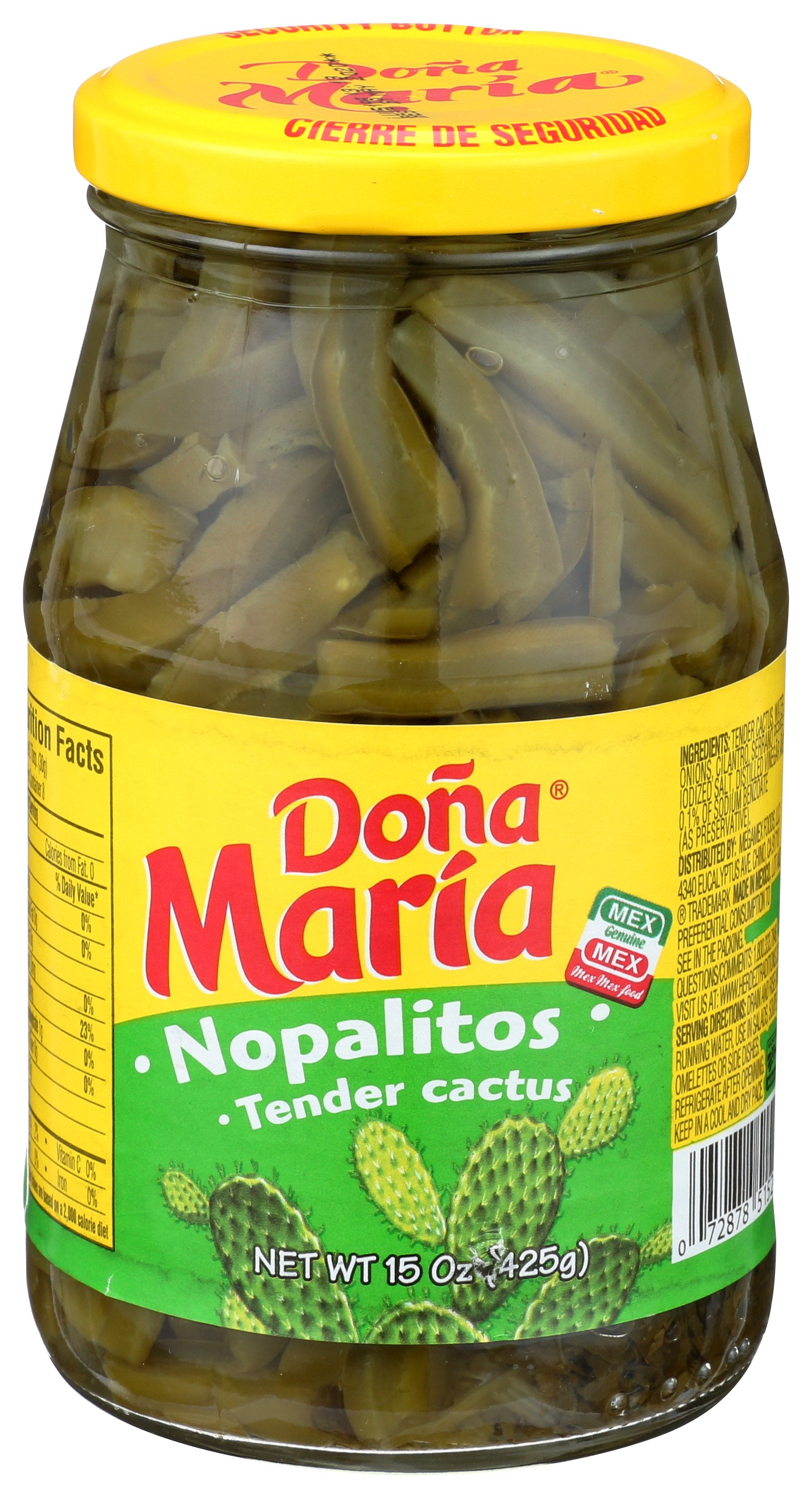 DONA MARIA NOPALITOS GLASS - Case of 12 [DONA MARIA - NOPALITOS - TENDER CACTUS - 15 OUNCE - 15 OZ]