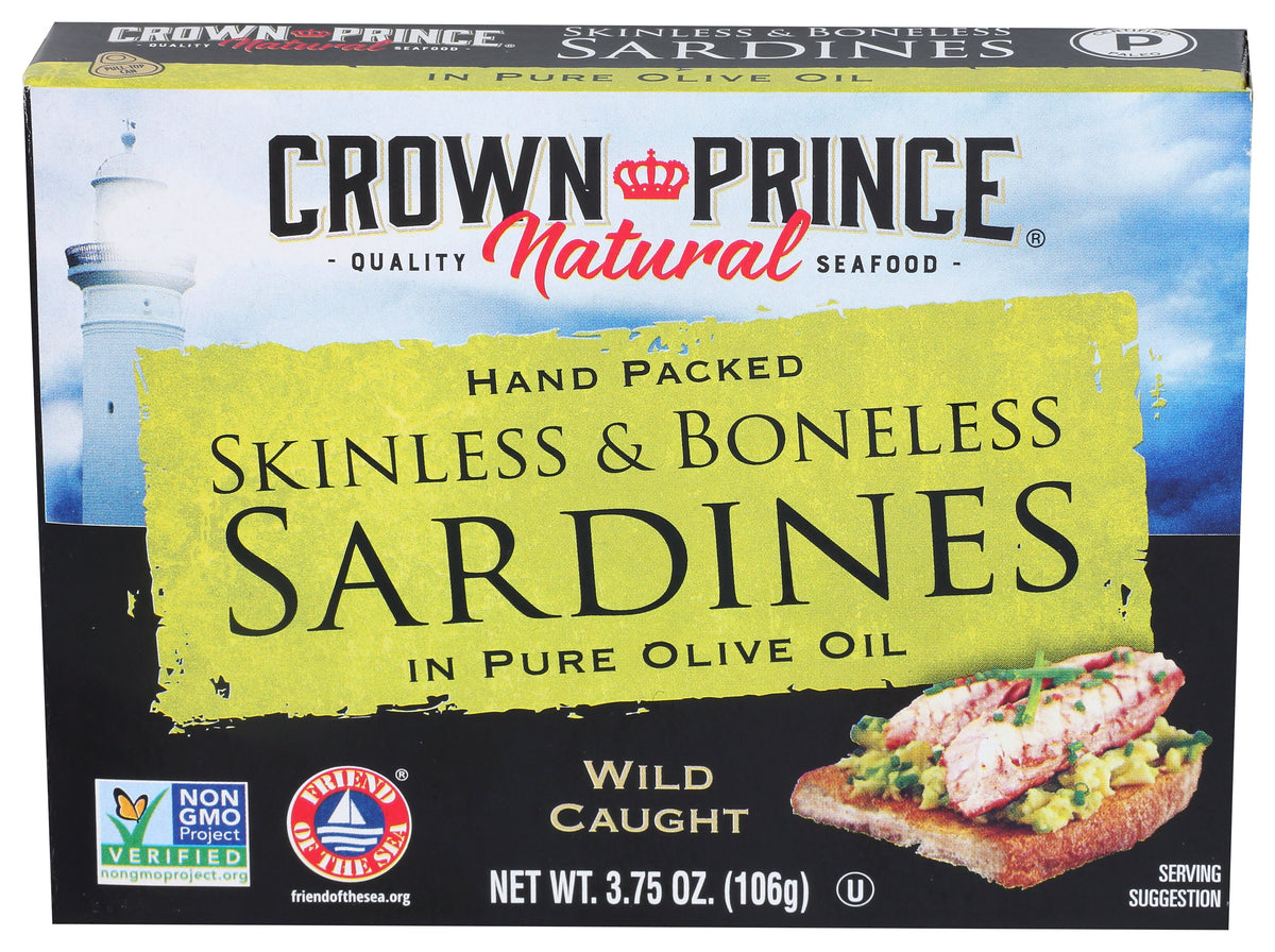 CROWN PRINCE SARDINE BNLSS SKNLS OLIVE OIL