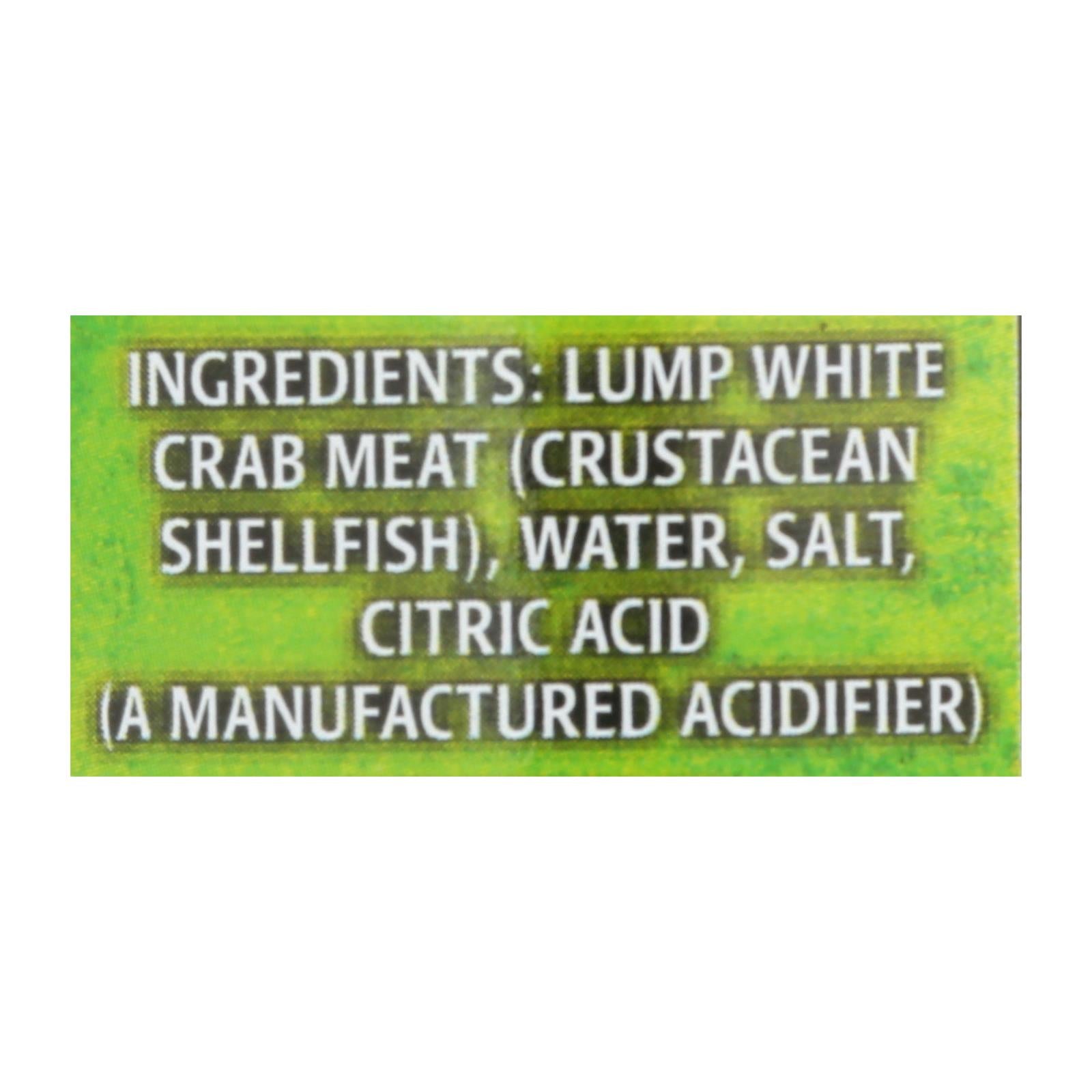 Crown Prince Crab Meat - Fancy White Lump - Case Of 12 - 6 Oz.