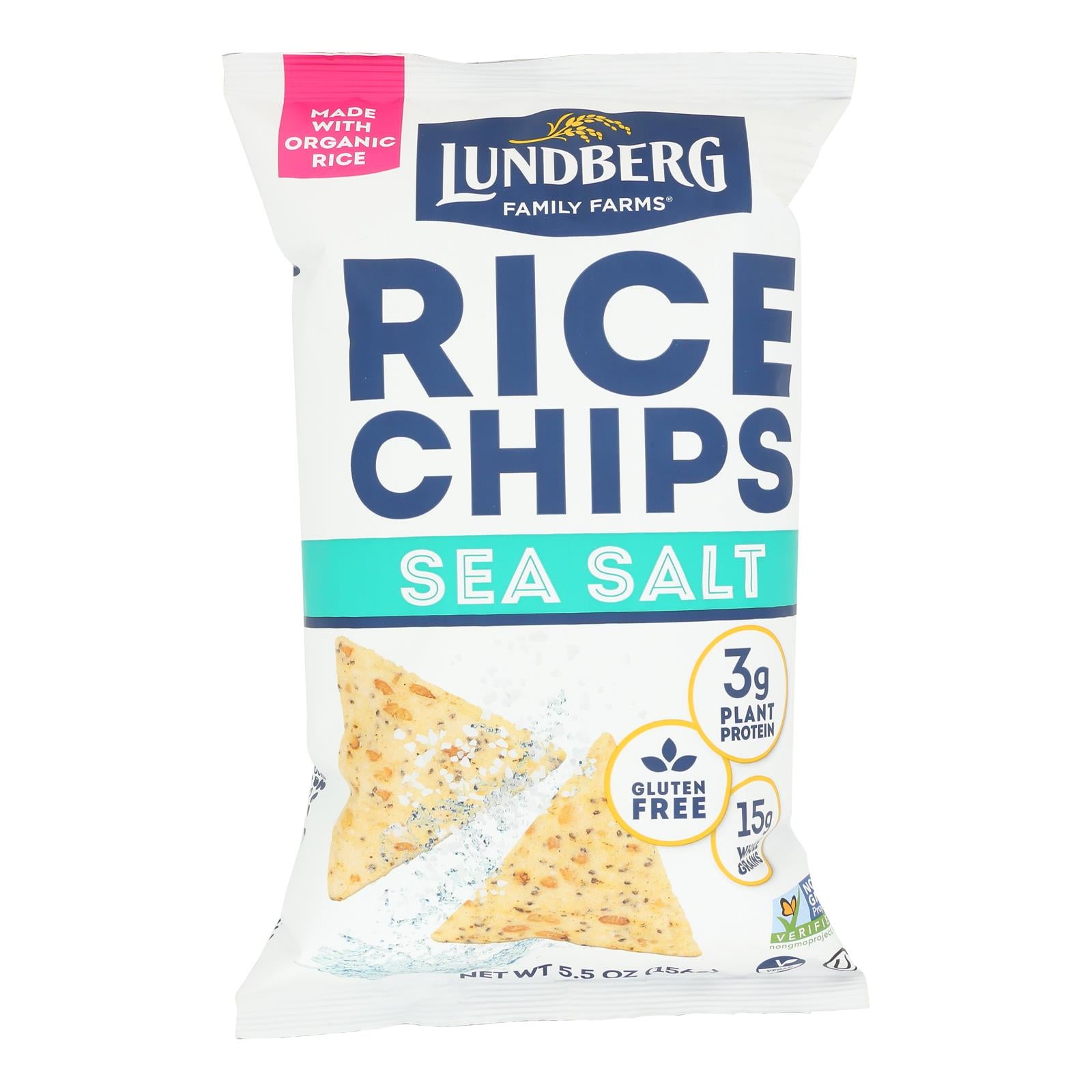 Lundberg Family Farms - Rice Chips Og3 Sea Salt - CS of 6-5.5 OZ