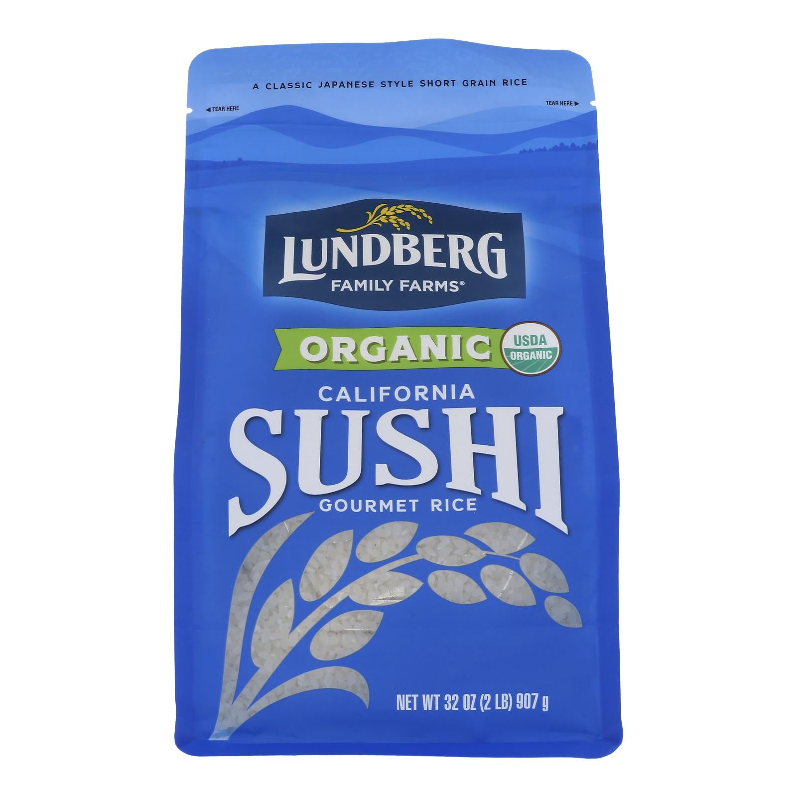 Lundberg Family Farms Organic Sushi White Rice - Case Of 6 - 2 Lb.