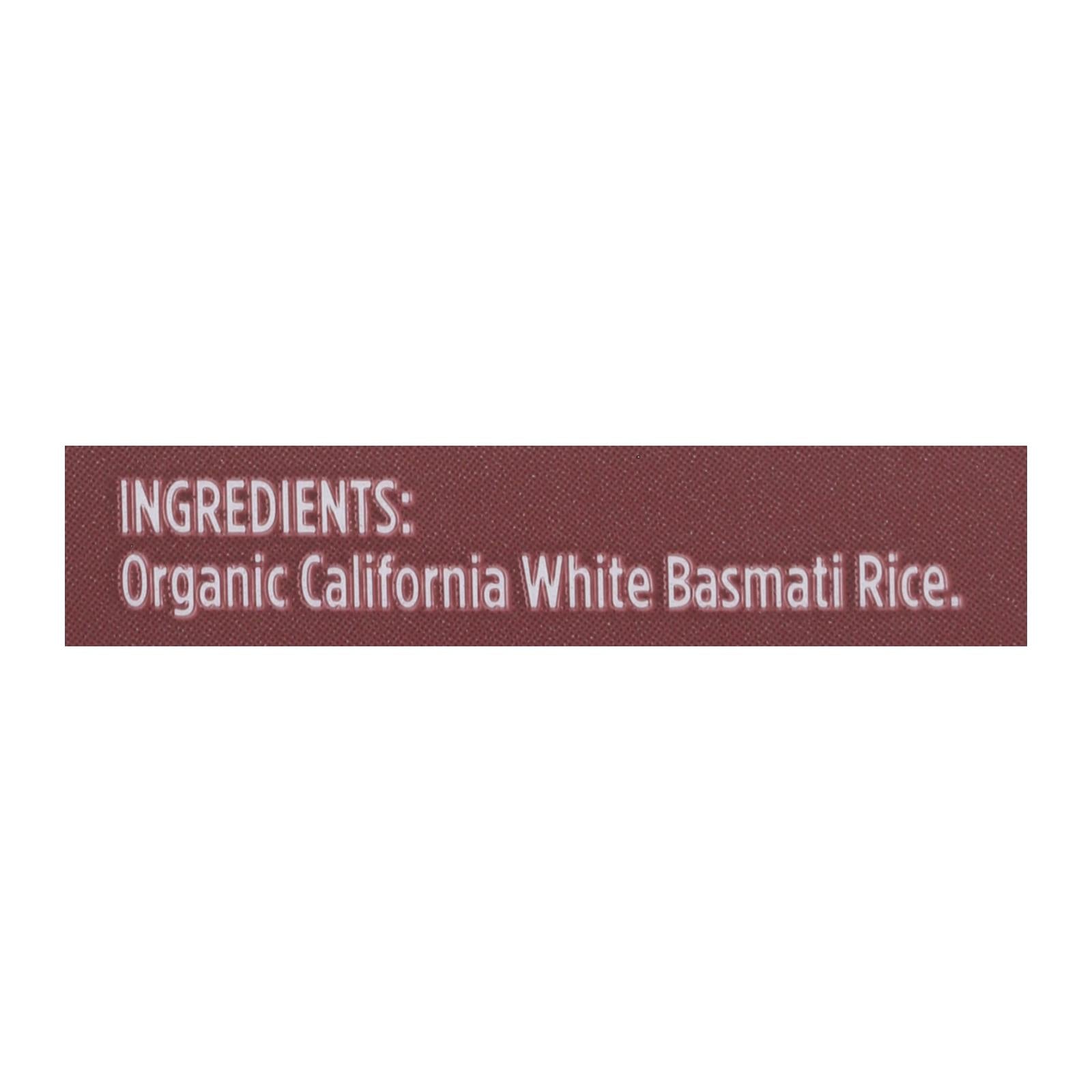 Lundberg Family Farms Organic White Basmati Rice  - Case of 6 - 4 LB