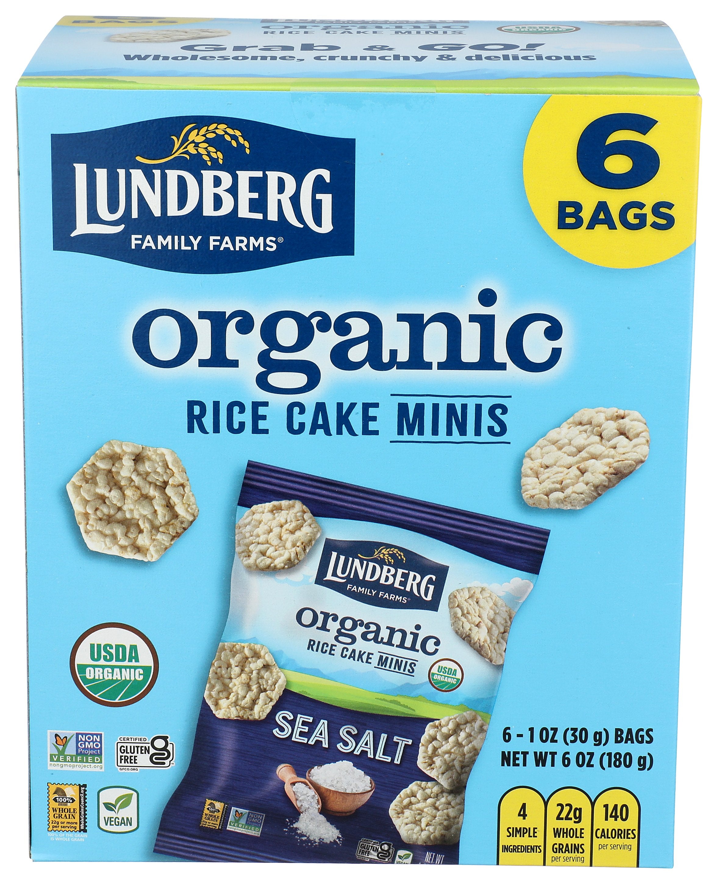 LUNDBERG RICE CAKE MINI SS ORG 6PK - Case of 4
