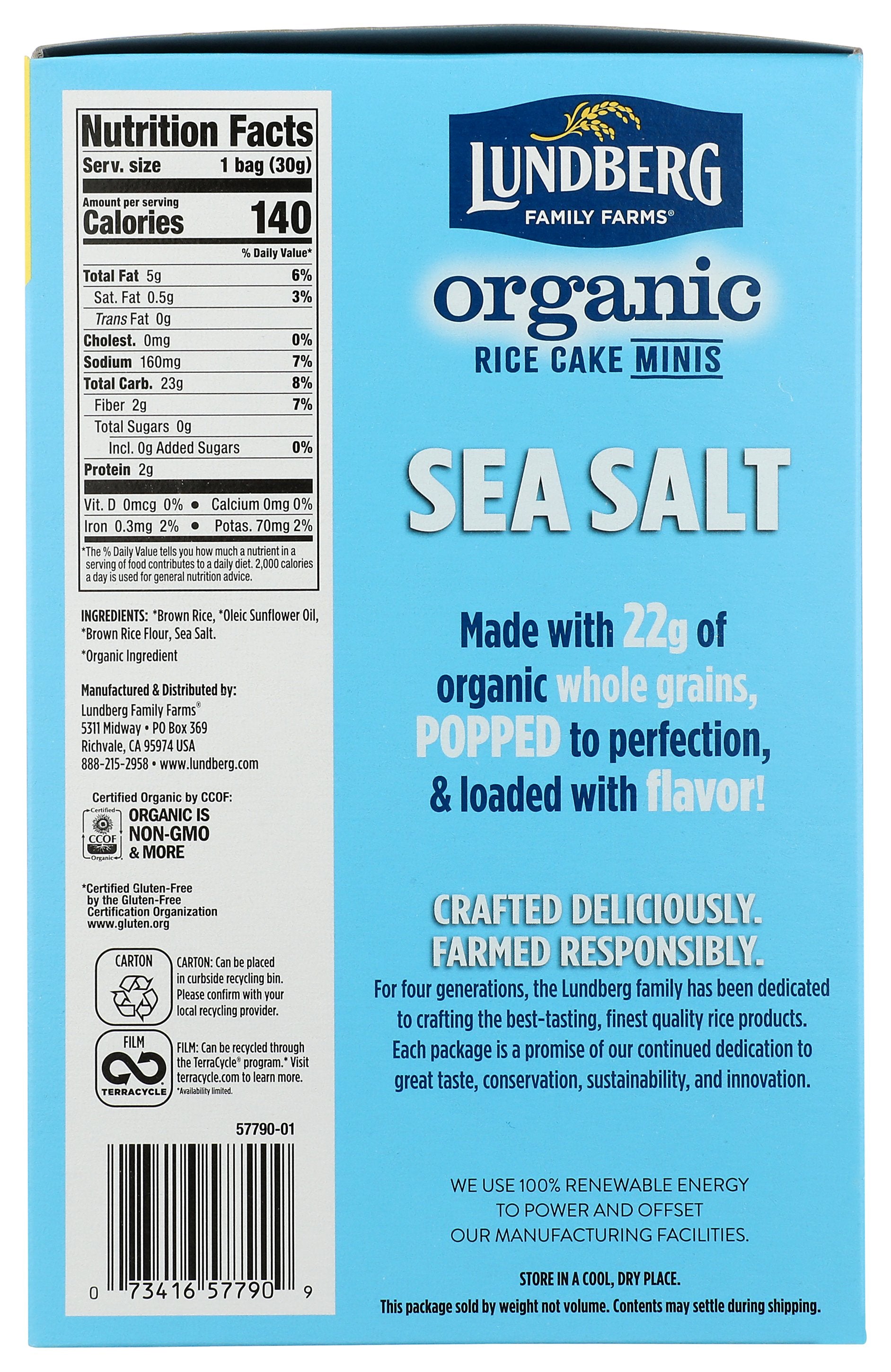 LUNDBERG RICE CAKE MINI SS ORG 6PK - Case of 4
