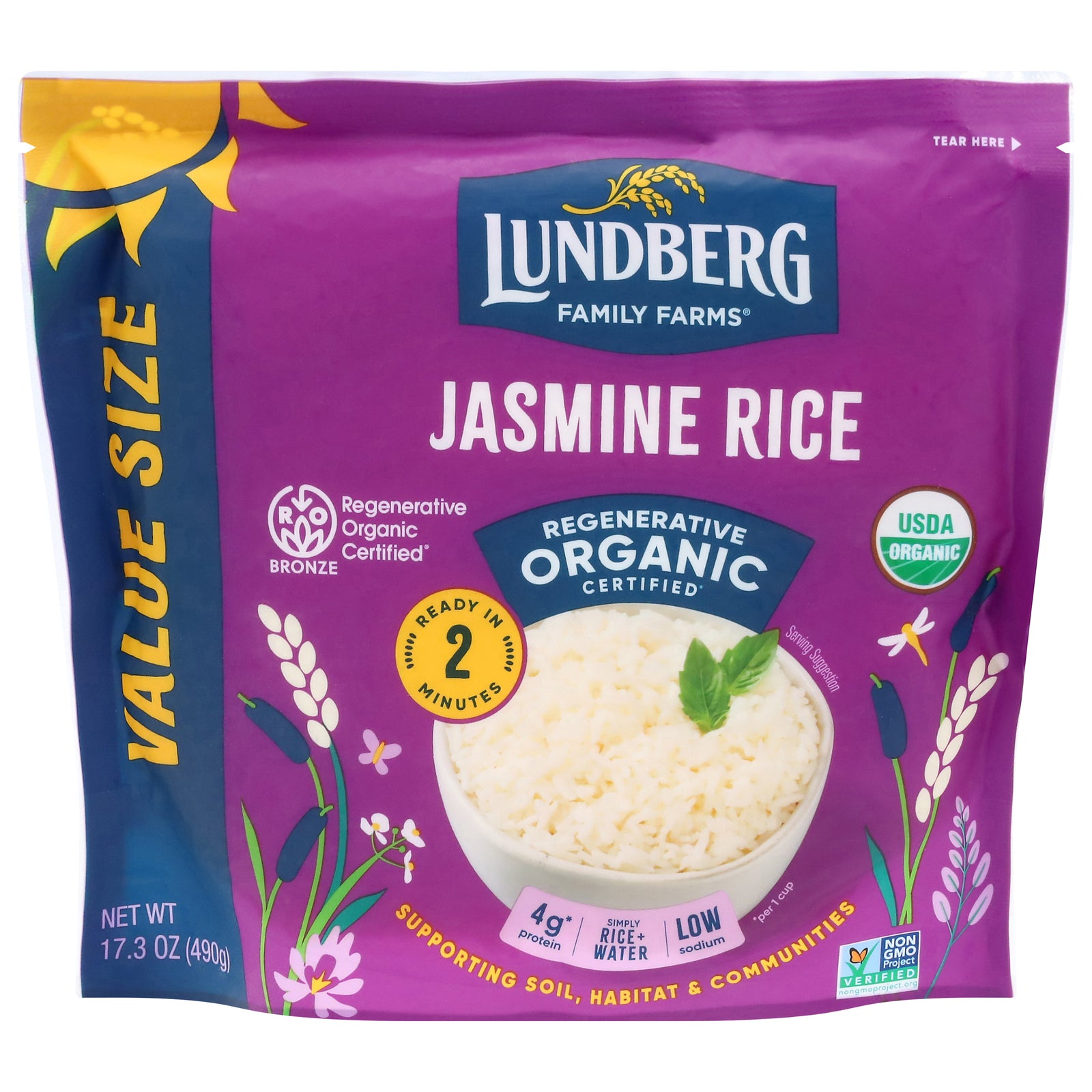 Lundberg Family Farms - Rice Og2 White Jasmine - CS of 6-17.3 OZ