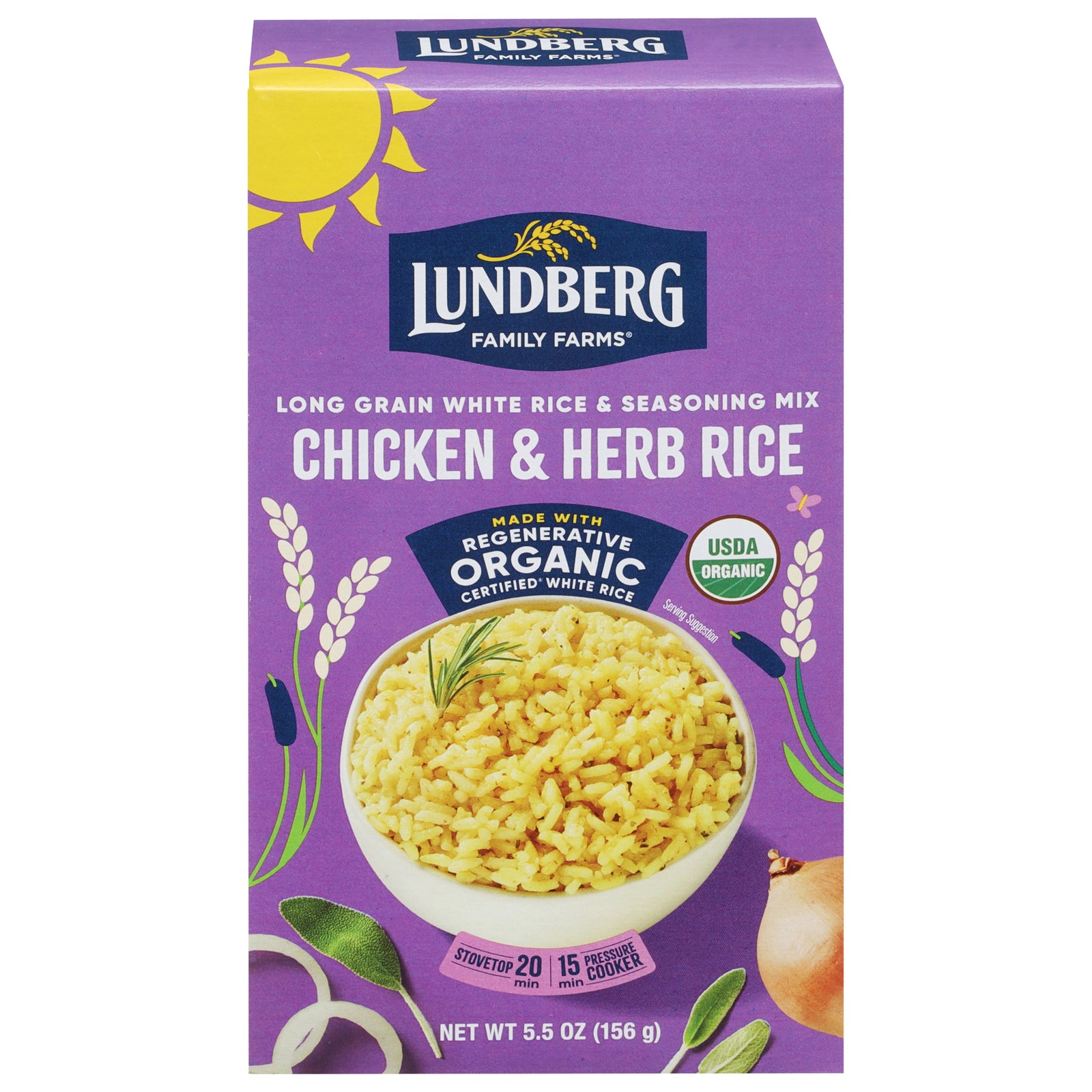 Lundberg Family Farms - Rice Og2 White Chkn Herb - CS of 6-5.5 OZ