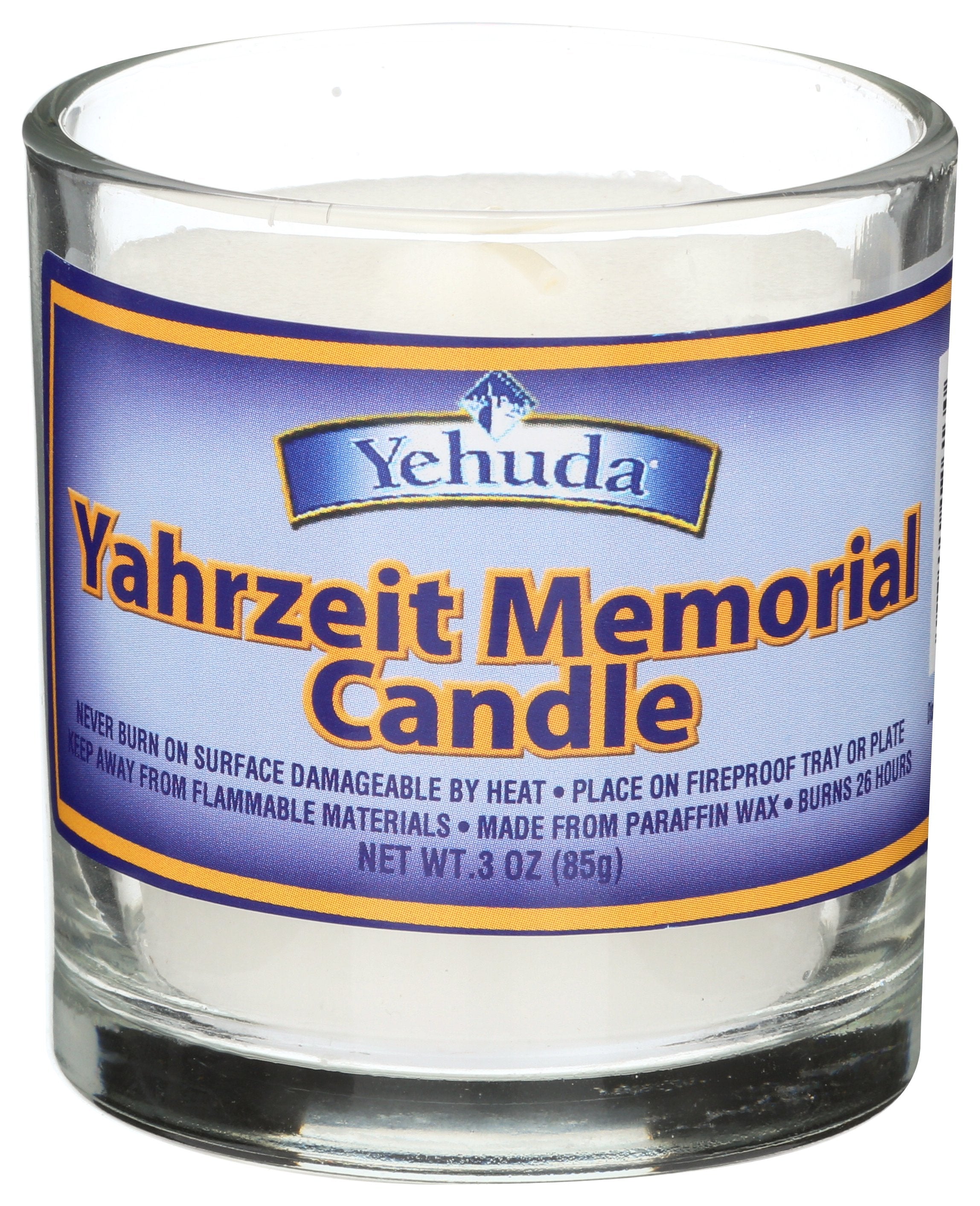 YEHUDA CANDLE TUMBLER GLASS - Case of 24