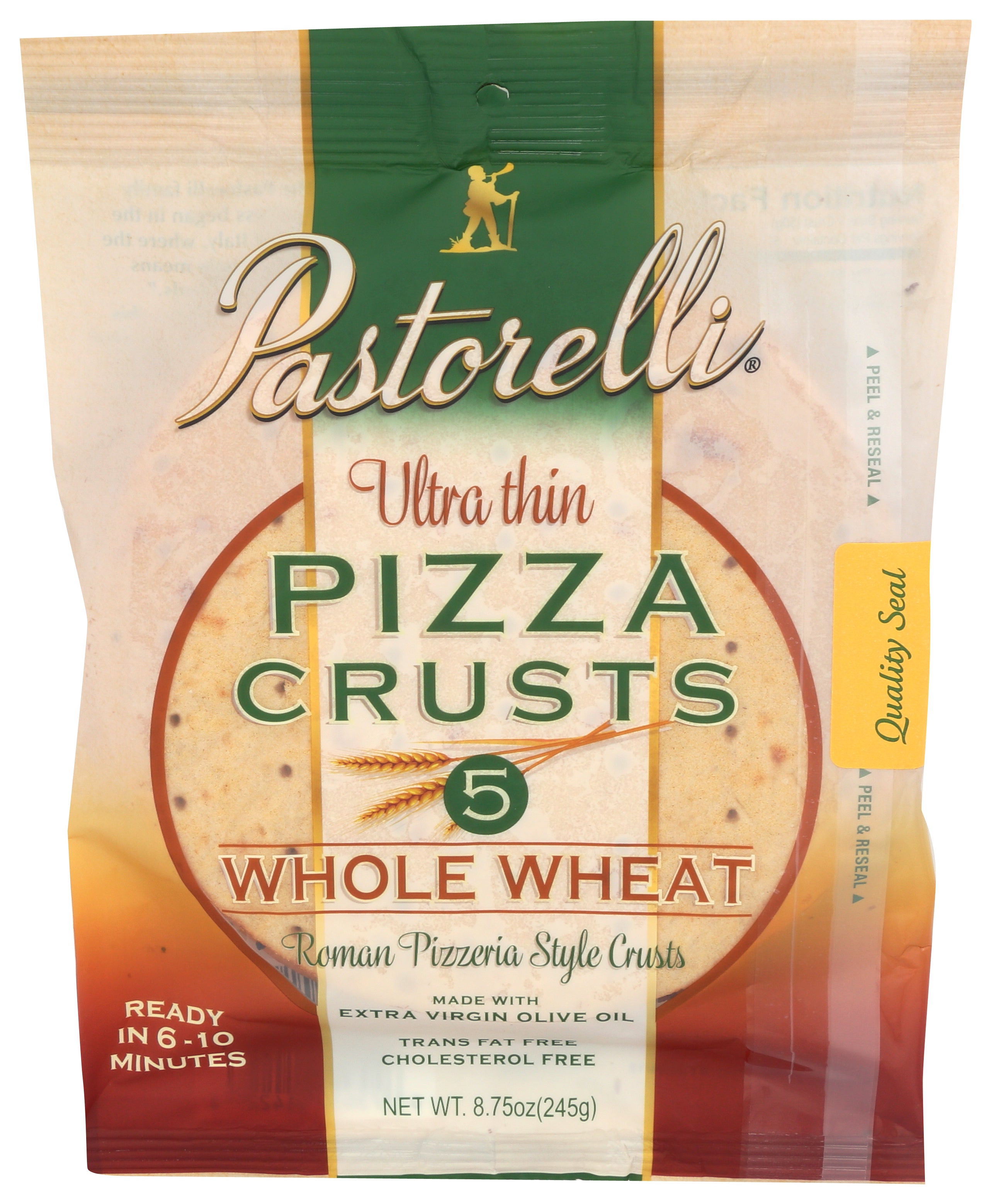 Pastorelli Roman Pizzeria Style Whole Wheat Ultra Thin Pizza Crusts 5.0 ea - Case of 10