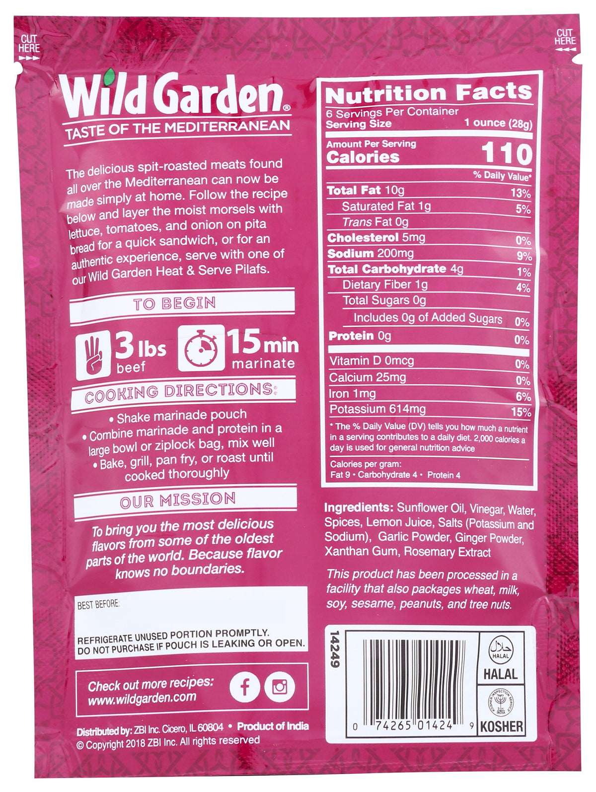 WILD GARDEN MARINADE SHAWARMA - Case of 6