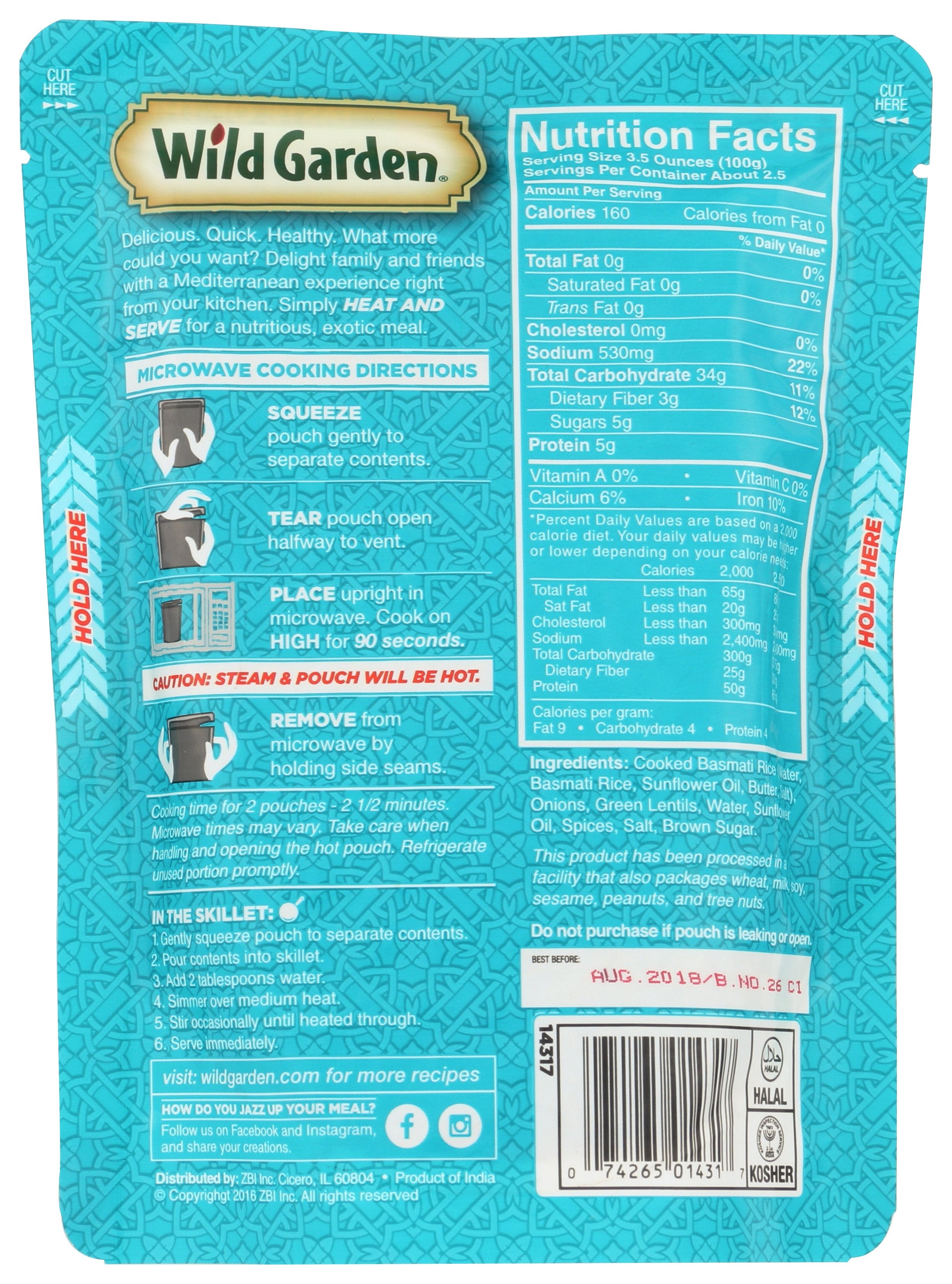WILD GARDEN PILAF RICE & LENTIL - Case of 6