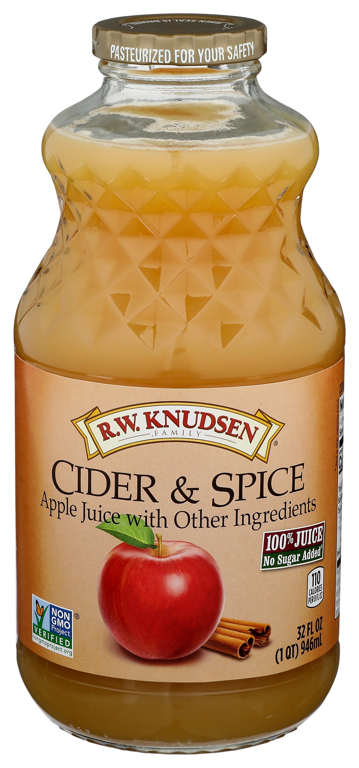 KNUDSEN JUICE CIDER & SPICE - Case of 6 [R.W. KNUDSEN FAMILY - CIDER & SPICE - 32 FLUID OUNCE - 32 FO]
