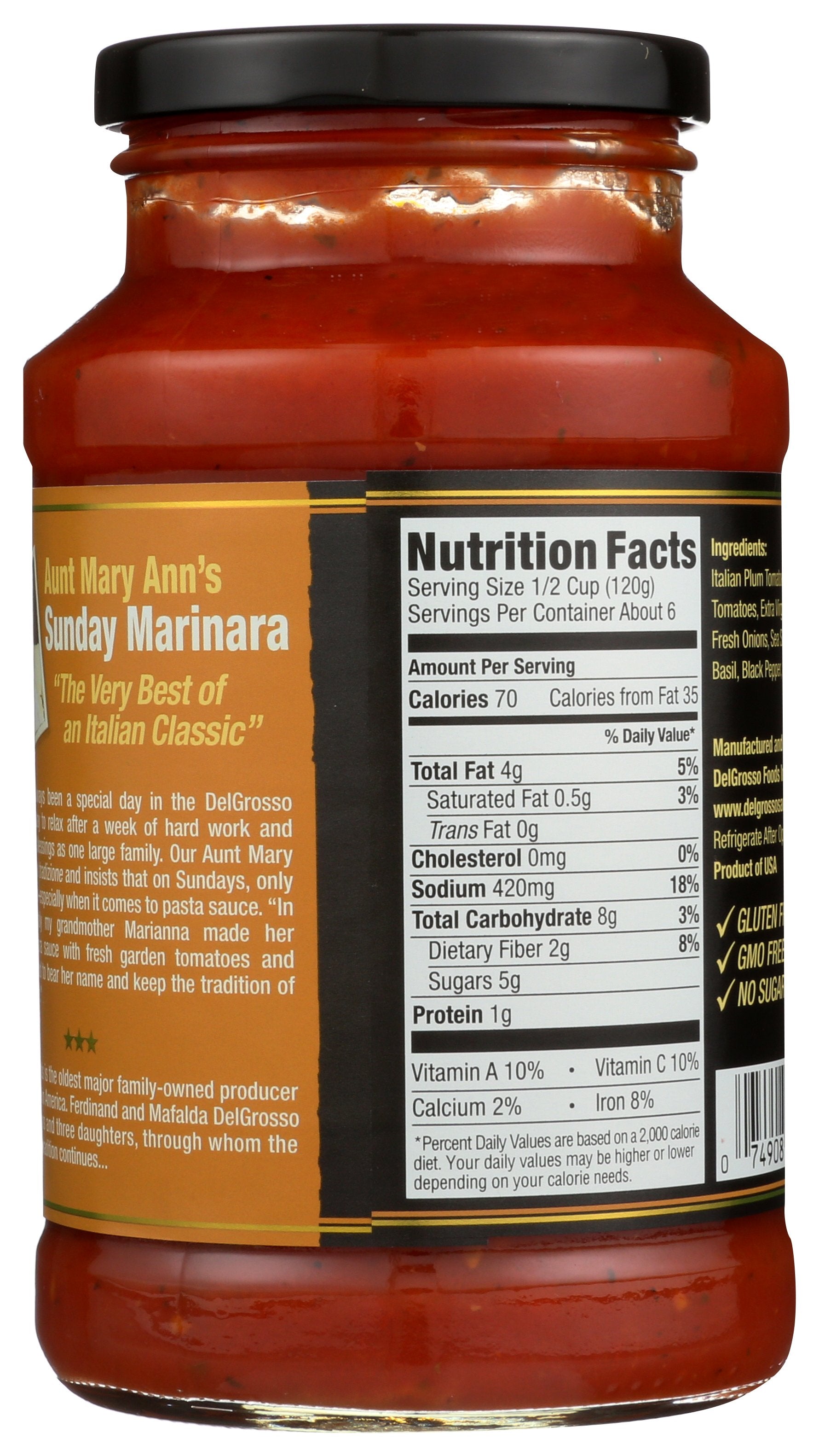 LA FAMIGLIA DELGROSSO SAUCE PASTA MARINARA - Case of 6