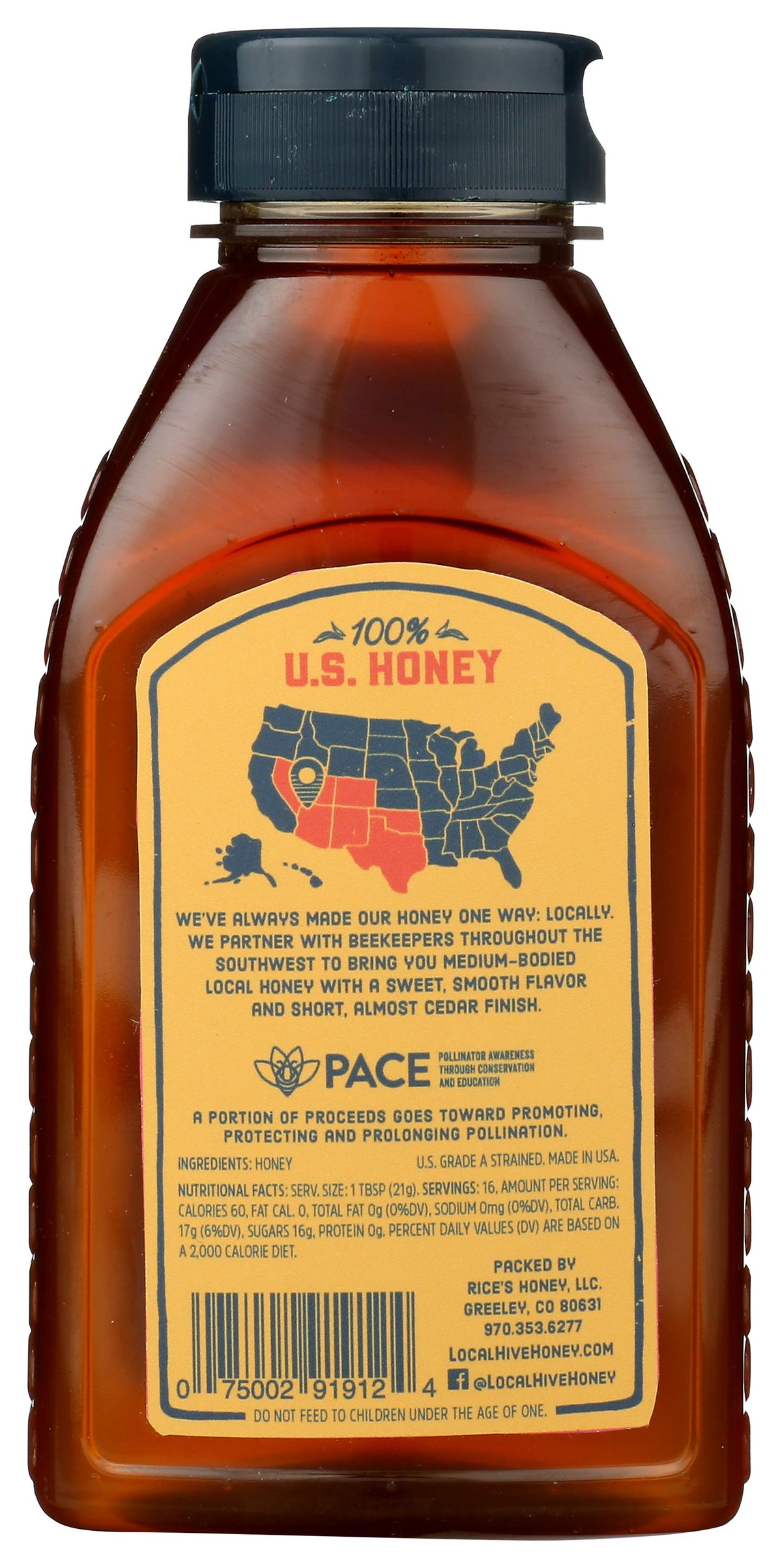 LOCAL HIVE HONEY RAW SOUTHWEST - Case of 6 [RAW & UNFILTERED HONEY - 12 OZ]