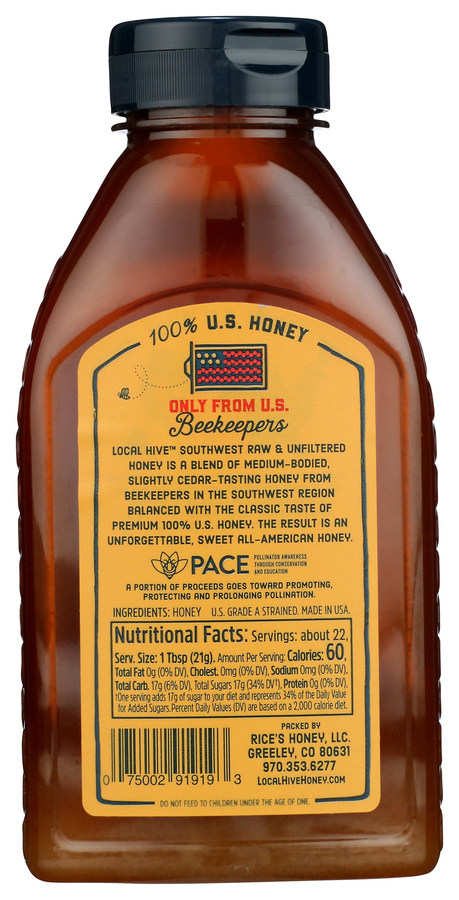LOCAL HIVE HONEY RAW SOUTHWEST - Case of 6 [RAW & UNFILTERED HONEY - 16 OZ]