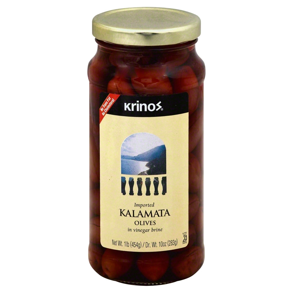 Krinos Kalamata Olives - Case of 6 - 16 oz