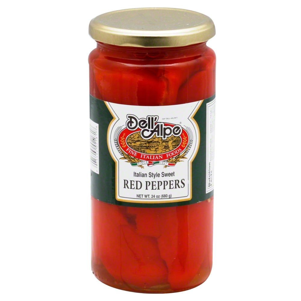 Dell Alpe Pepper Red Halves - Case of 12 - 24 oz